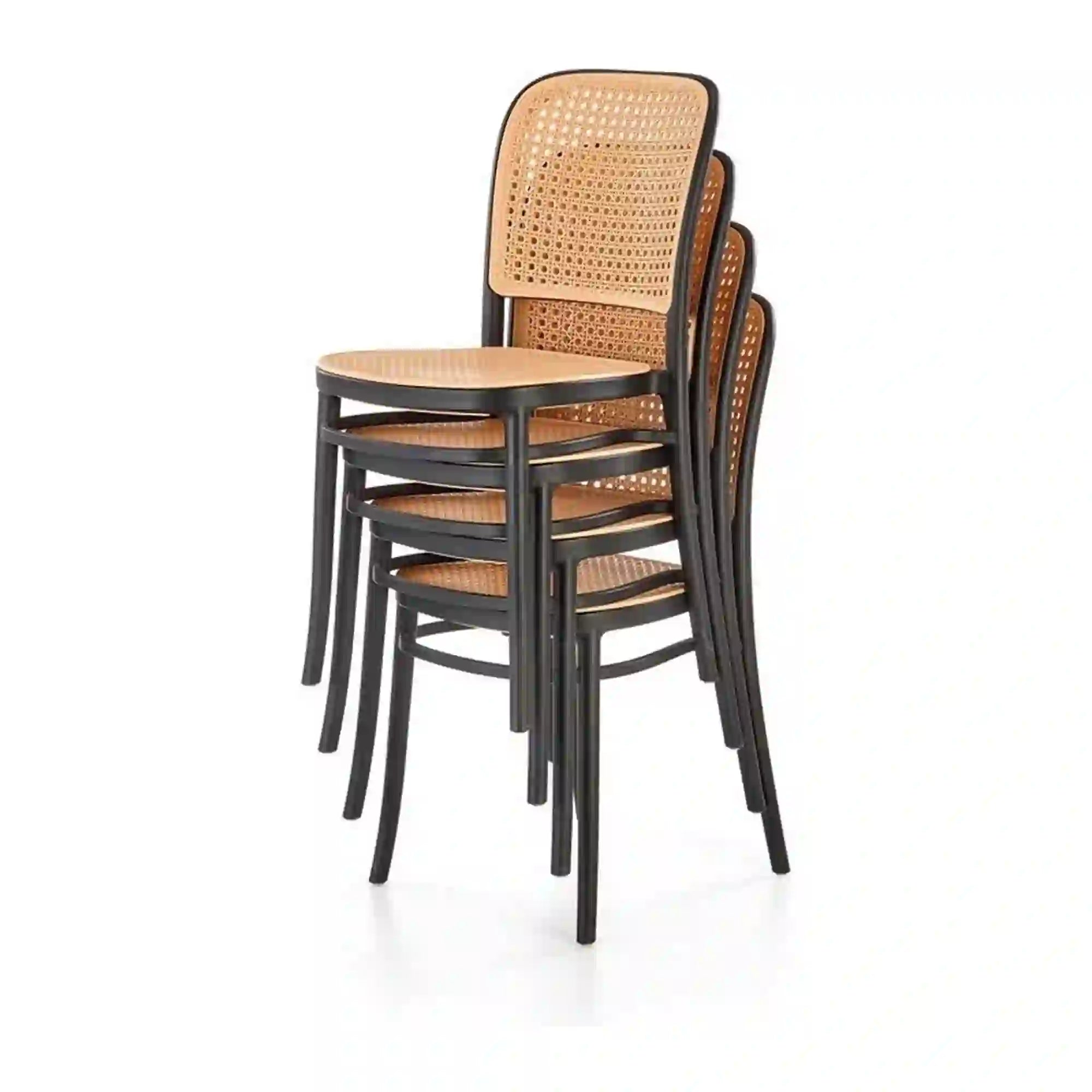 Scaun K483, bej/negru, polipropilena, 41x52x86 cm