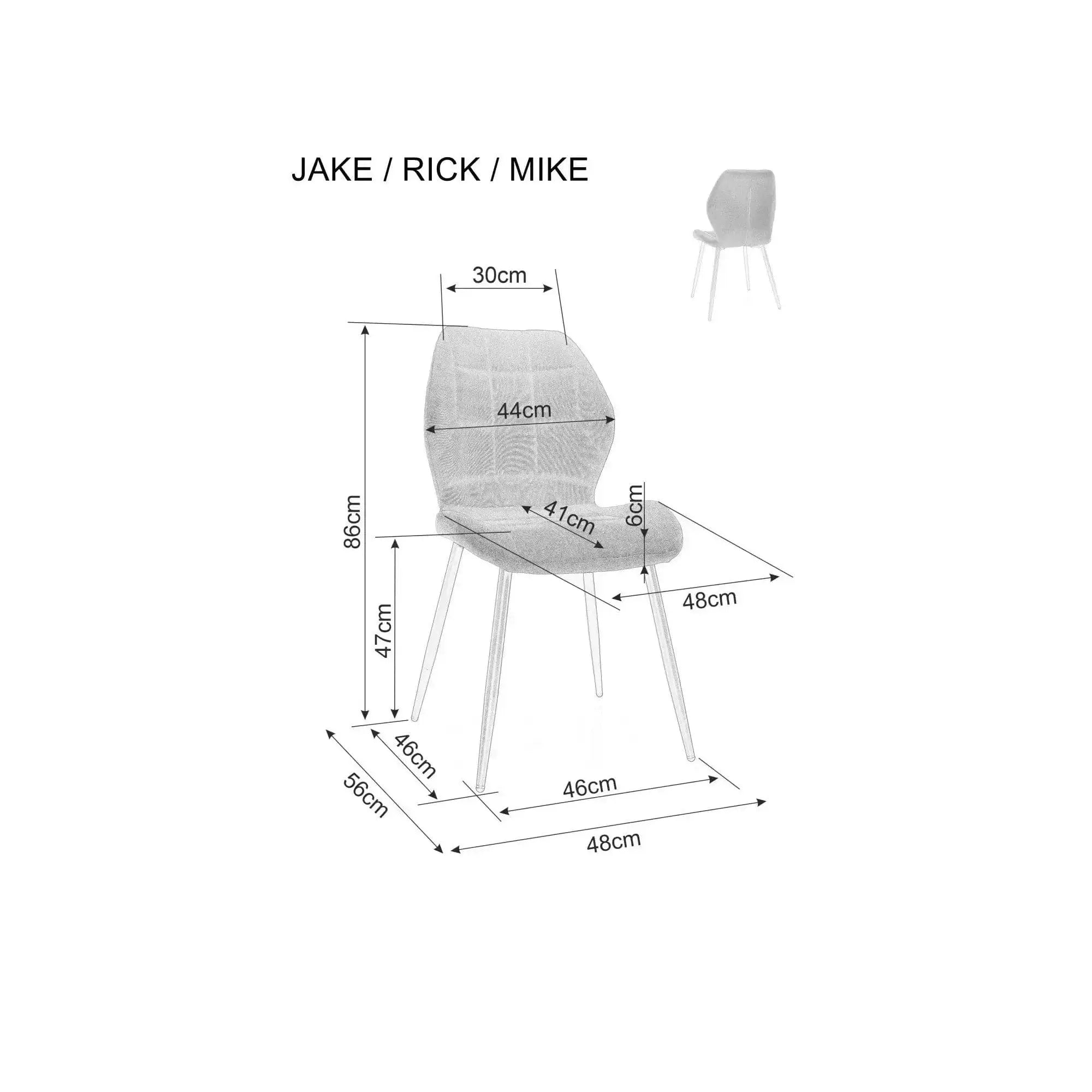 Scaun JAKE, bej inchis - Bluvel 40/negru, stofa catifelata/metal, 48x56x86 cm