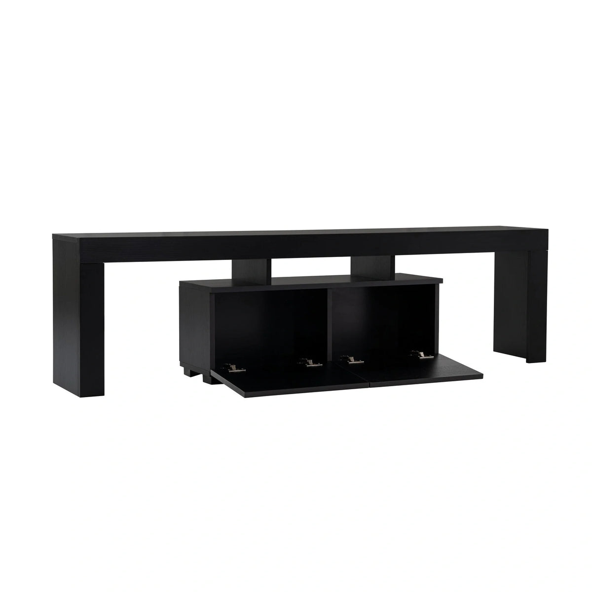 Comoda TV ENCLAVE, negru, PAL, 180x32x50 cm