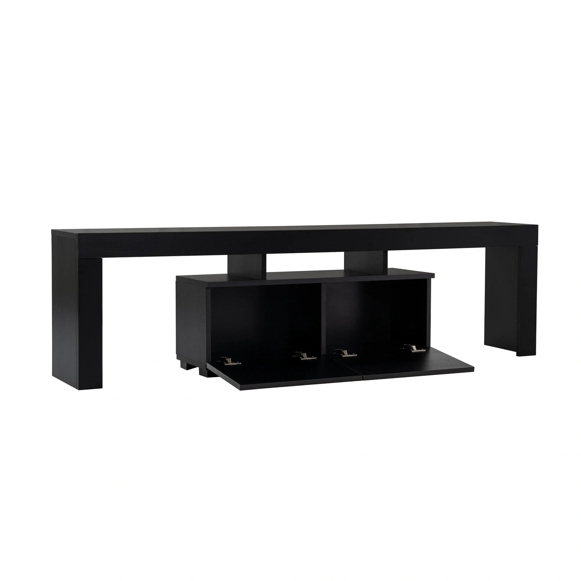 Comoda TV ENCLAVE, negru, PAL, 180x32x50 cm