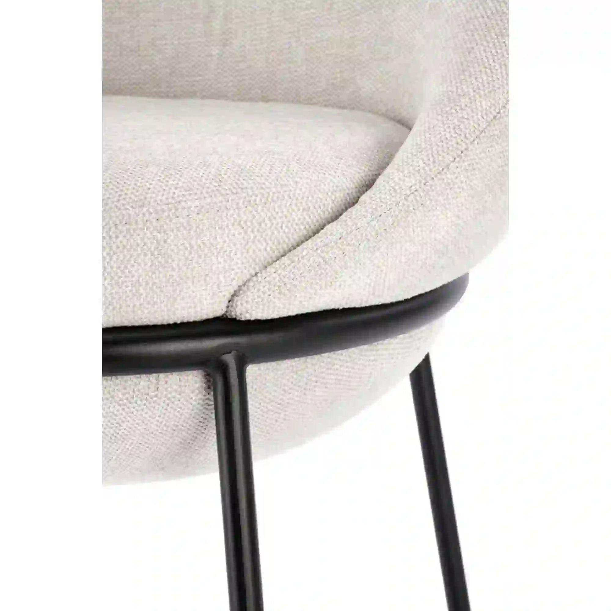 Scaun bar H118, bej deschis/negru, stofa clasica/otel, 53x57x90 cm