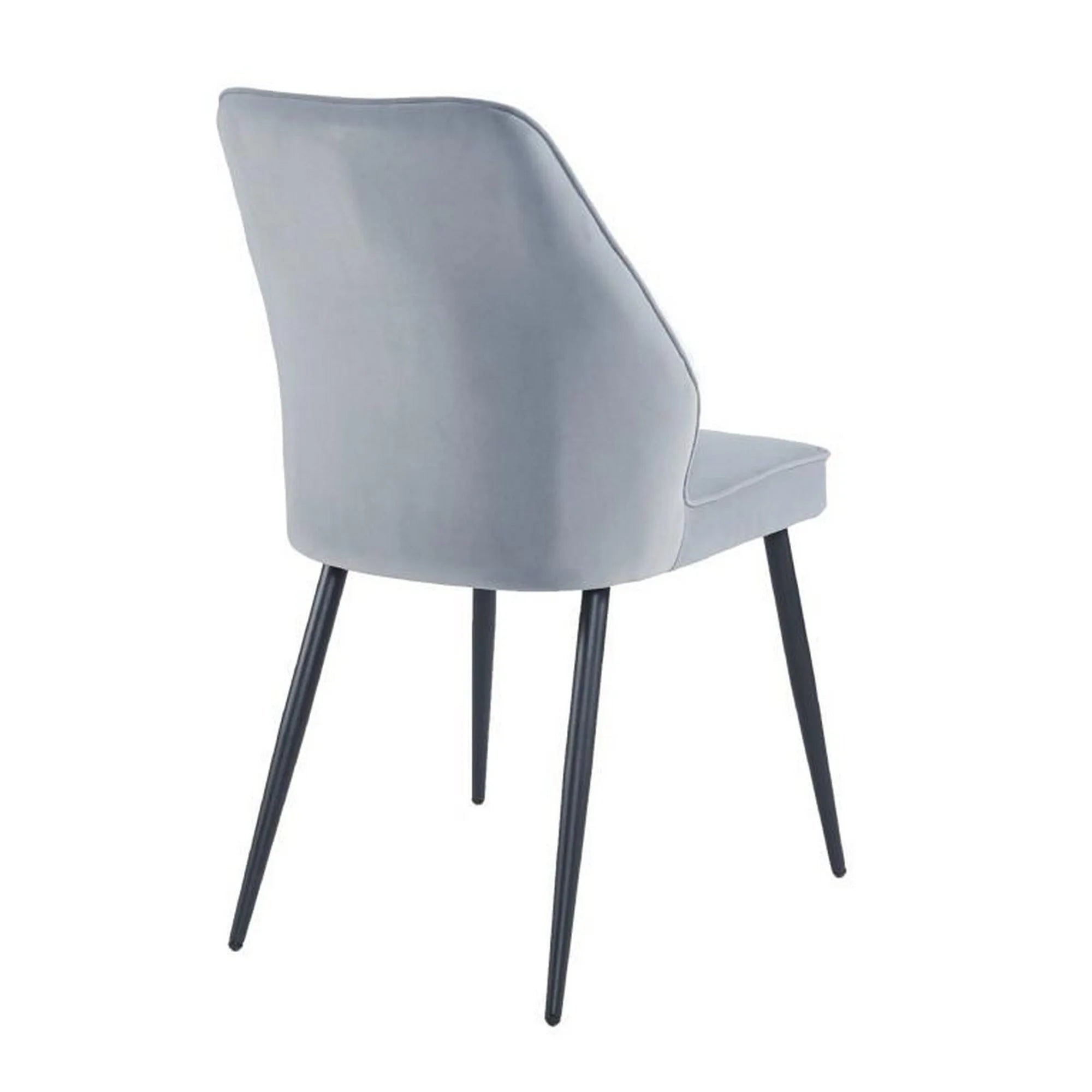 Scaun DEX, gri deschis/negru, stofa catifelata/metal, 61x49x86 cm