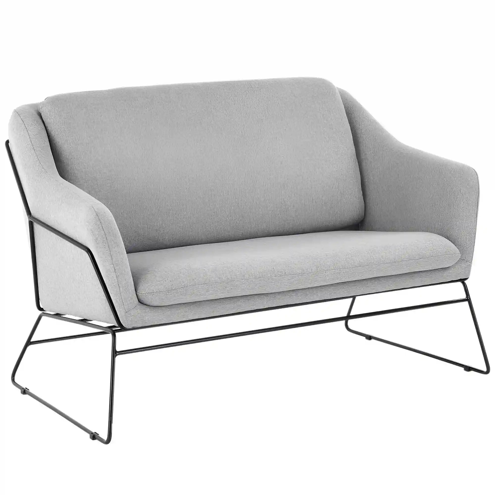 Canapea SOFT XL, gri deschis/negru, stofa/metal, 125x77x83 cm