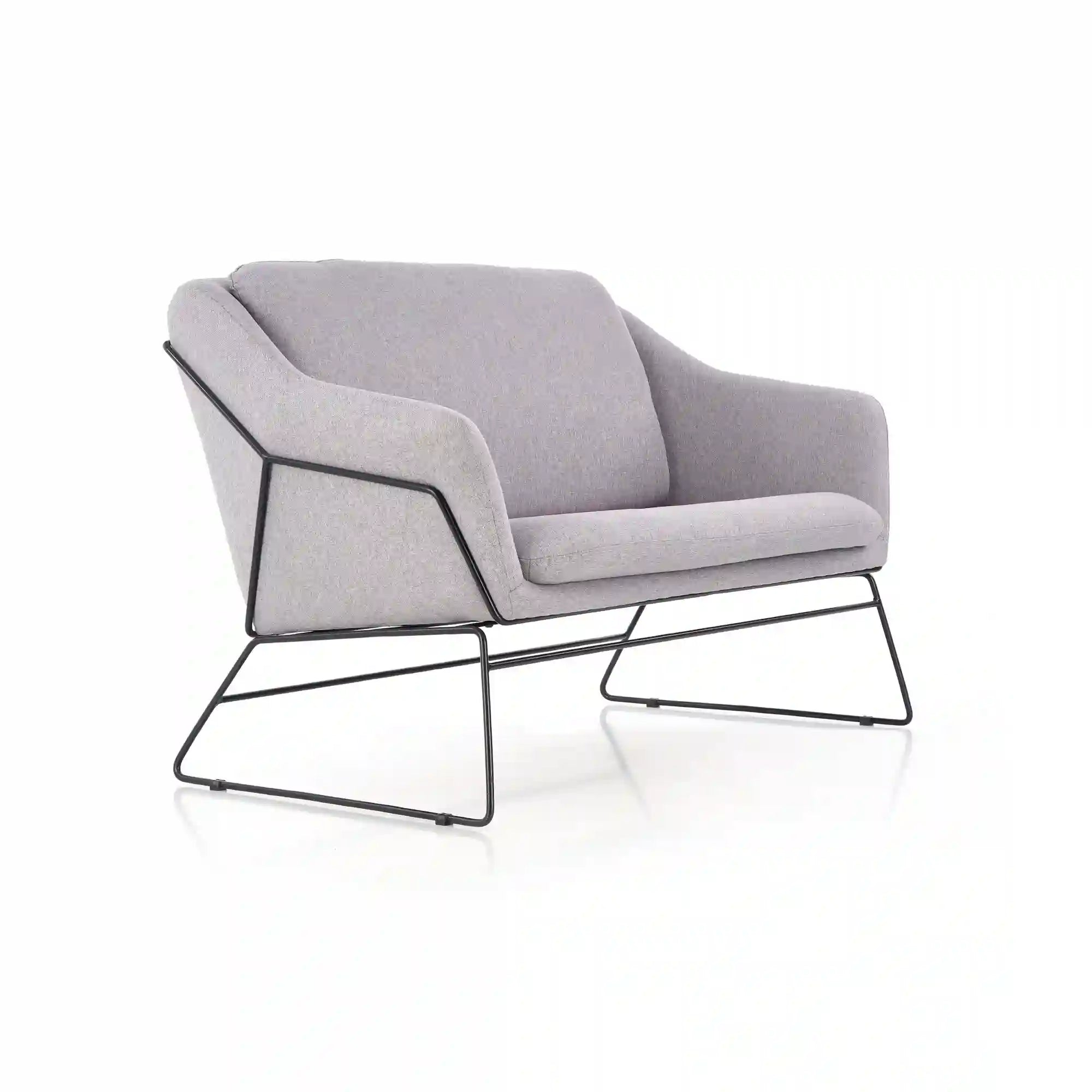 Canapea SOFT XL, gri deschis/negru, stofa/metal, 125x77x83 cm
