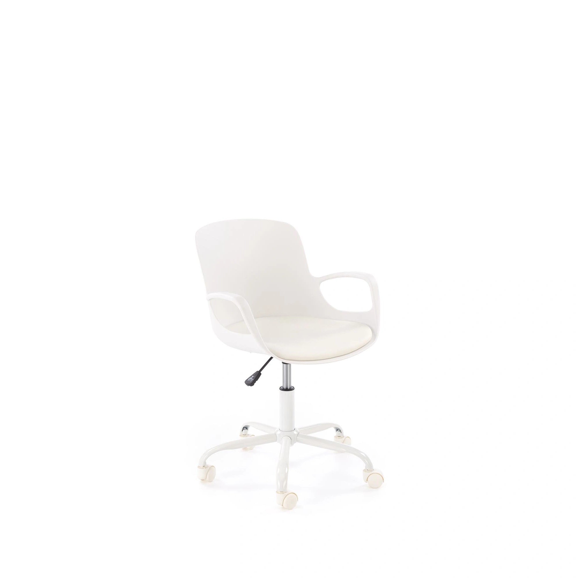 Scaun birou FROST, alb, piele ecologica/metal, 58x55x78/88 cm