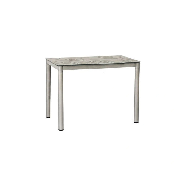 Masa DAMAR, gri, sticla securizata/metal, 80x60x75 cm