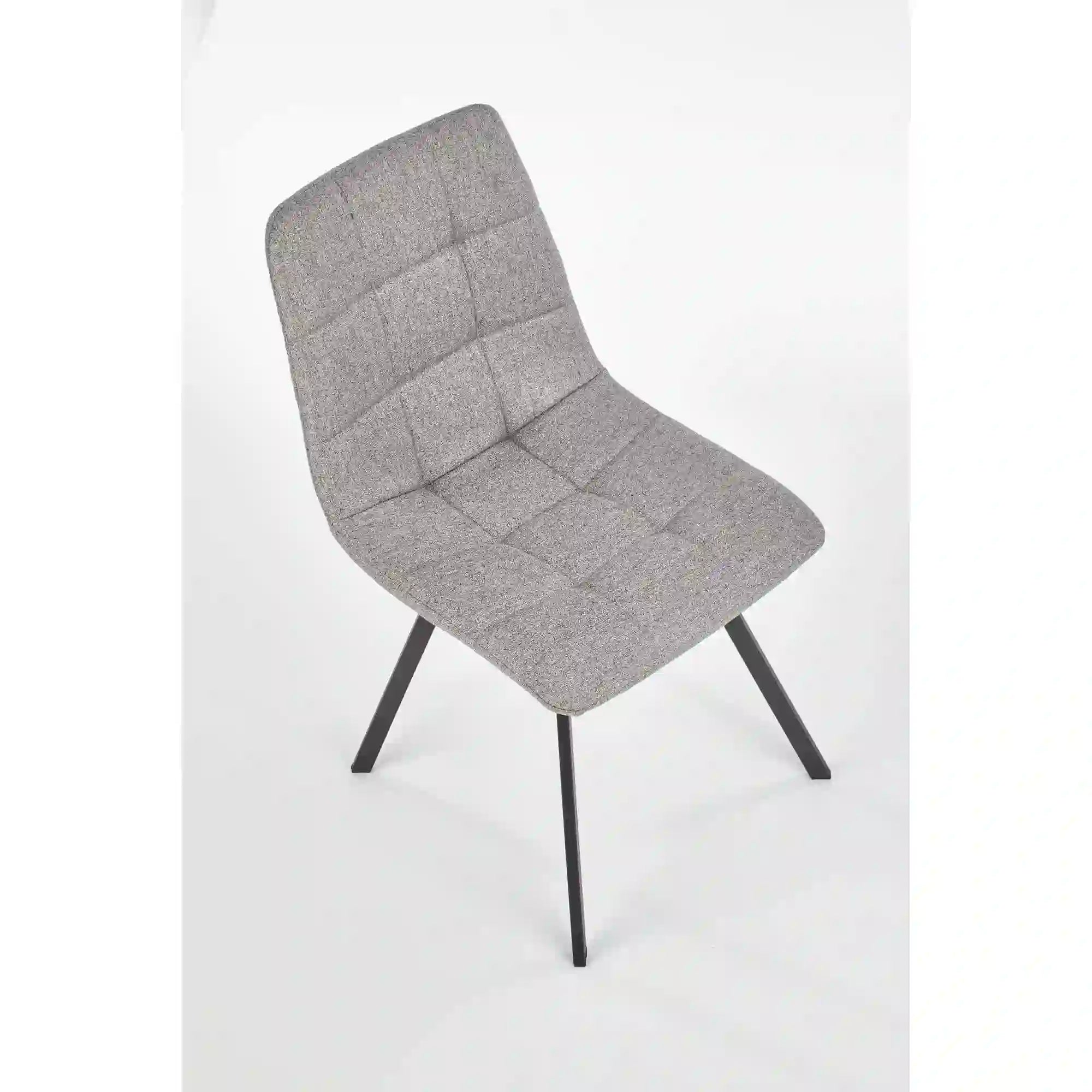 Scaun tapitat K402, gri/negru, stofa clasica/metal, 45x55x86 cm