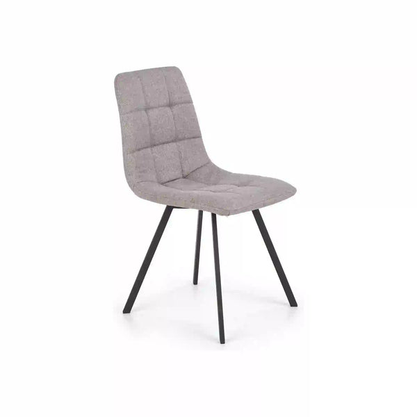 Scaun tapitat K402, gri/negru, stofa clasica/metal, 45x55x86 cm