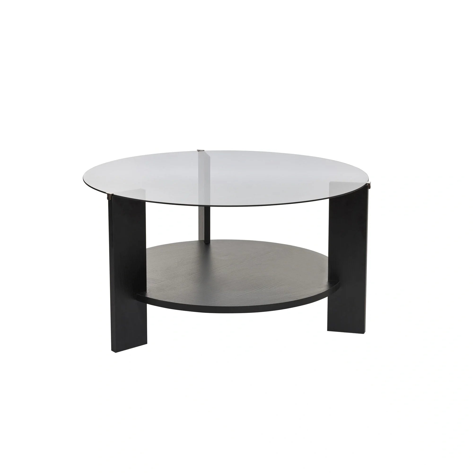 Masuta cafea CLARA, negru/fumuriu, PAL/sticla, 75x75x40 cm