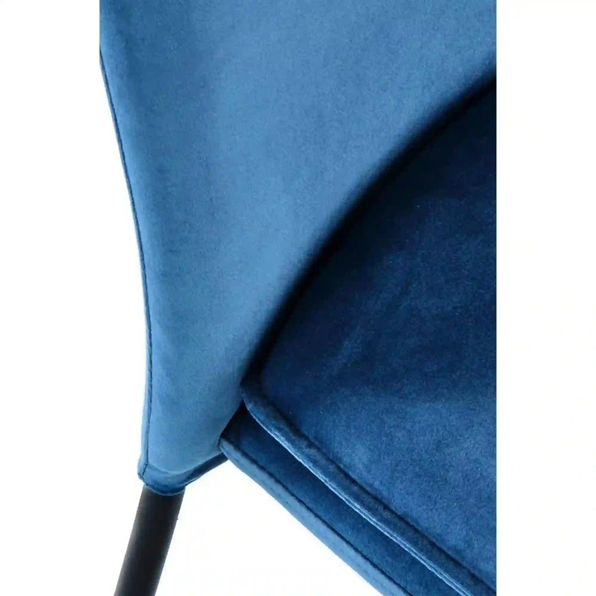 Scaun K443, albastru/negru, stofa catifelata/metal, 50x58x84 cm