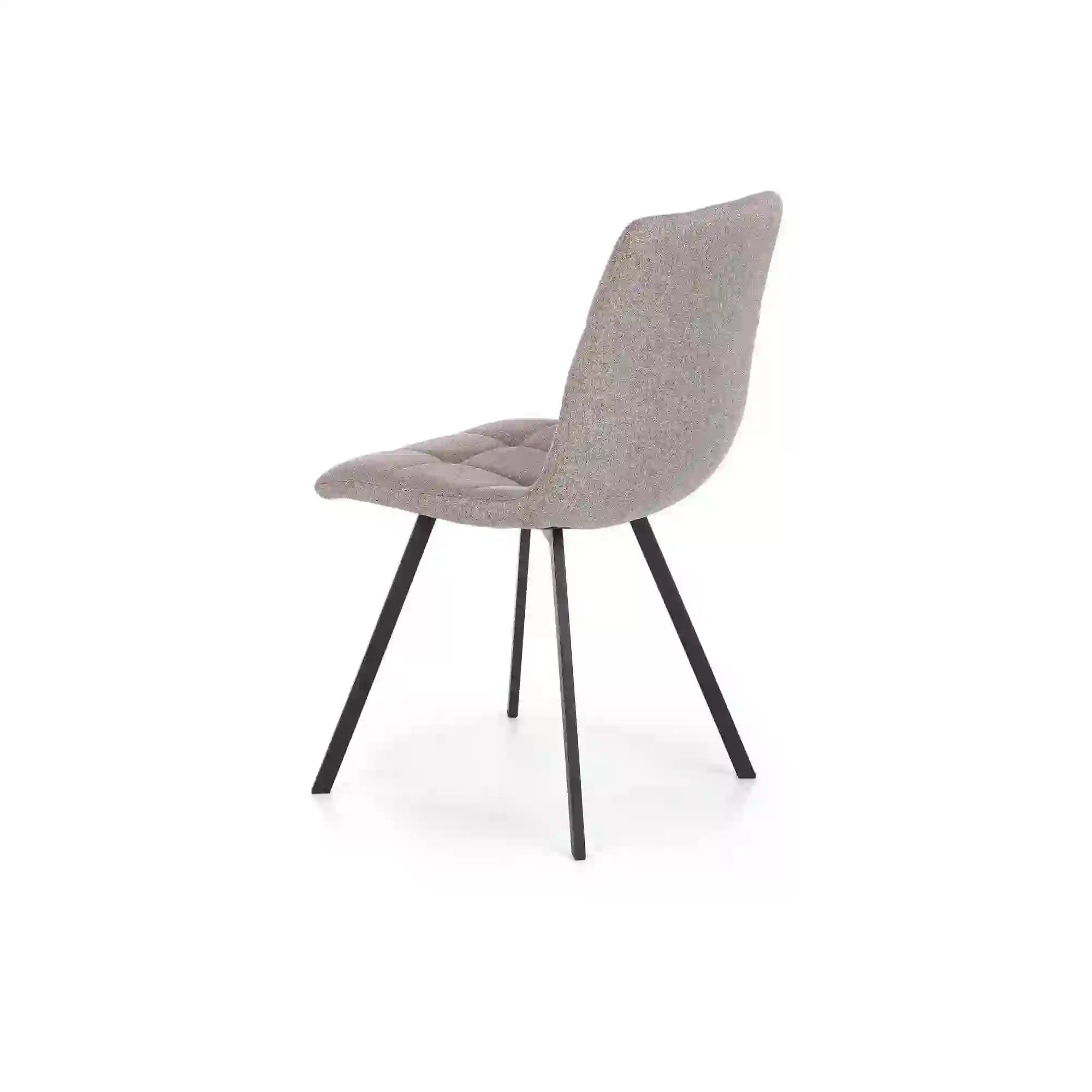 Scaun tapitat K402, gri/negru, stofa clasica/metal, 45x55x86 cm