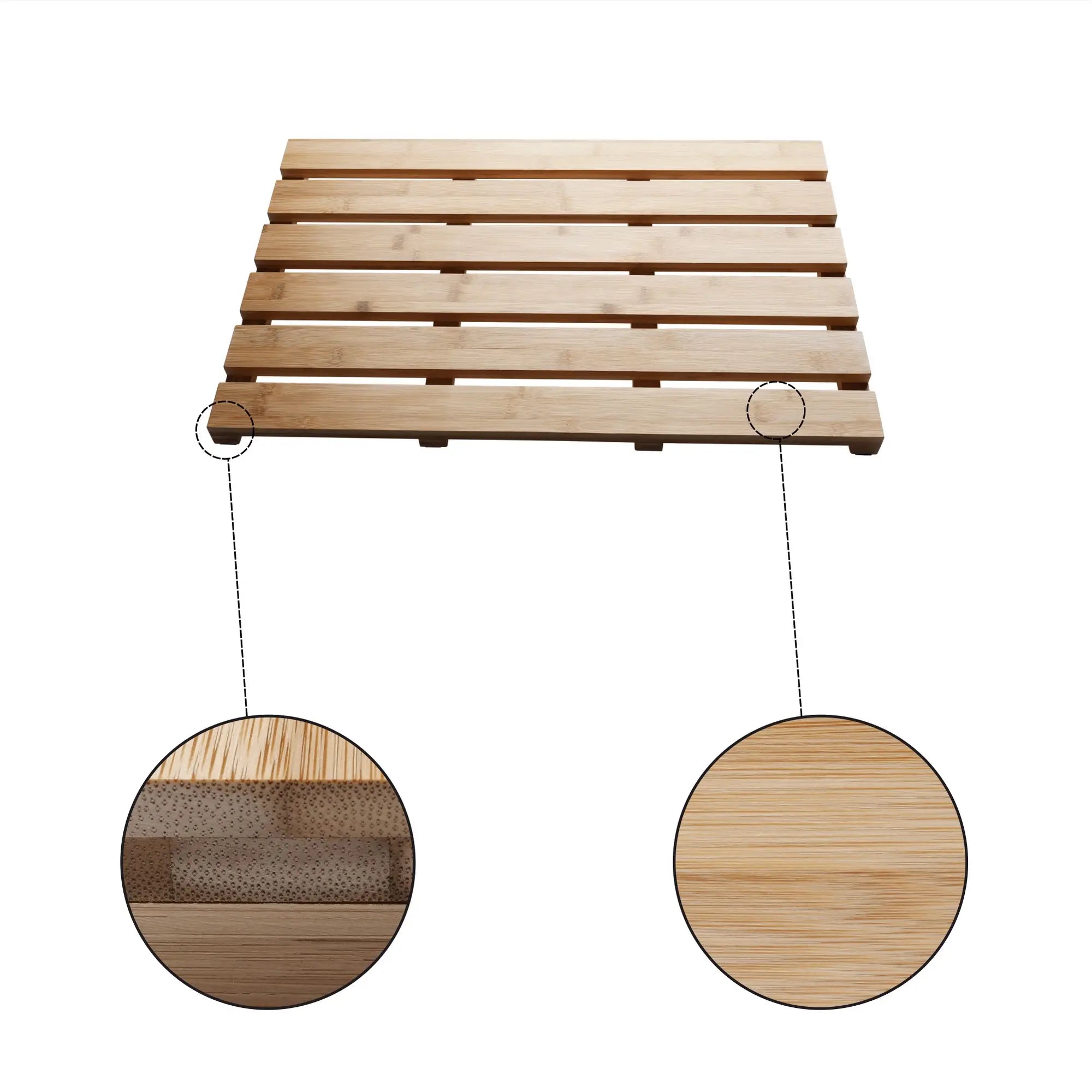 Covor KLERA, 38x59x3 cm, forma dreptunghiulara, bambus lacuit, lemn, anti-alunecare