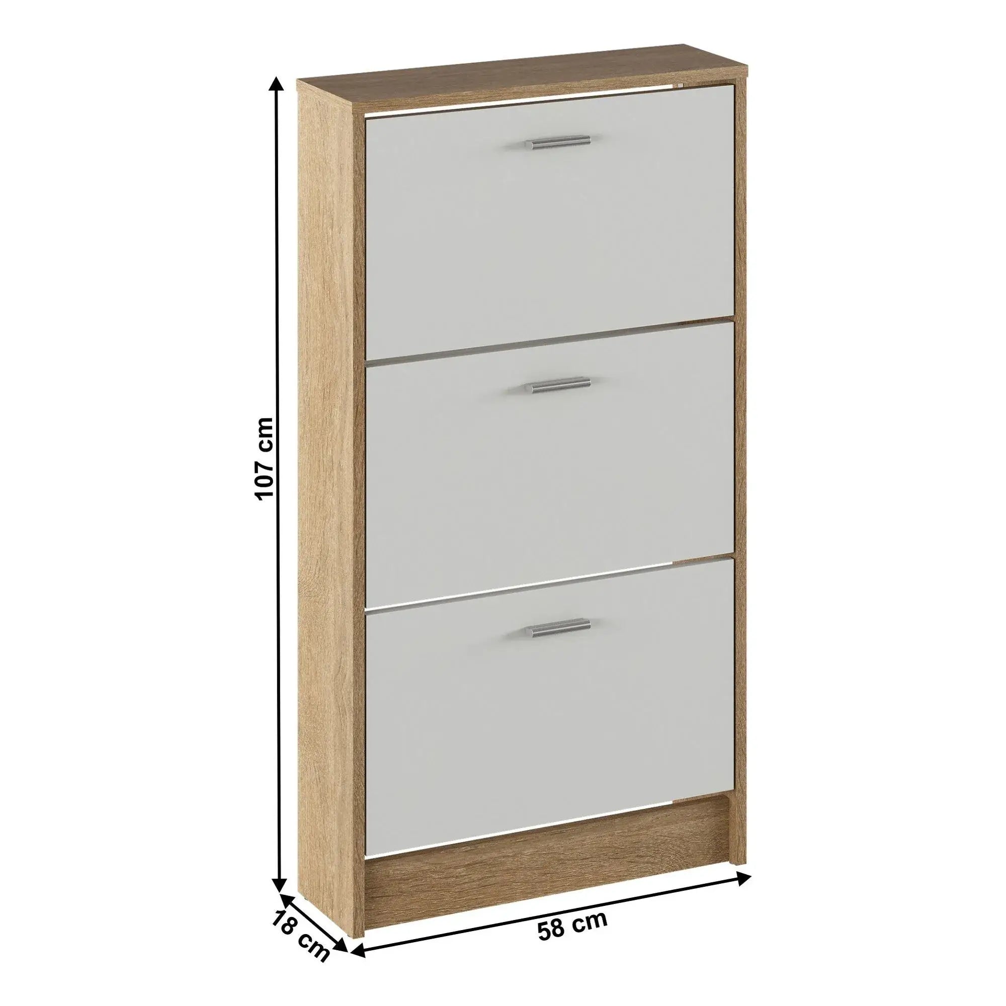 Pantofar MOBI 13, stejar sonoma/alb, DTD laminat/PAL, 58x18x107 cm