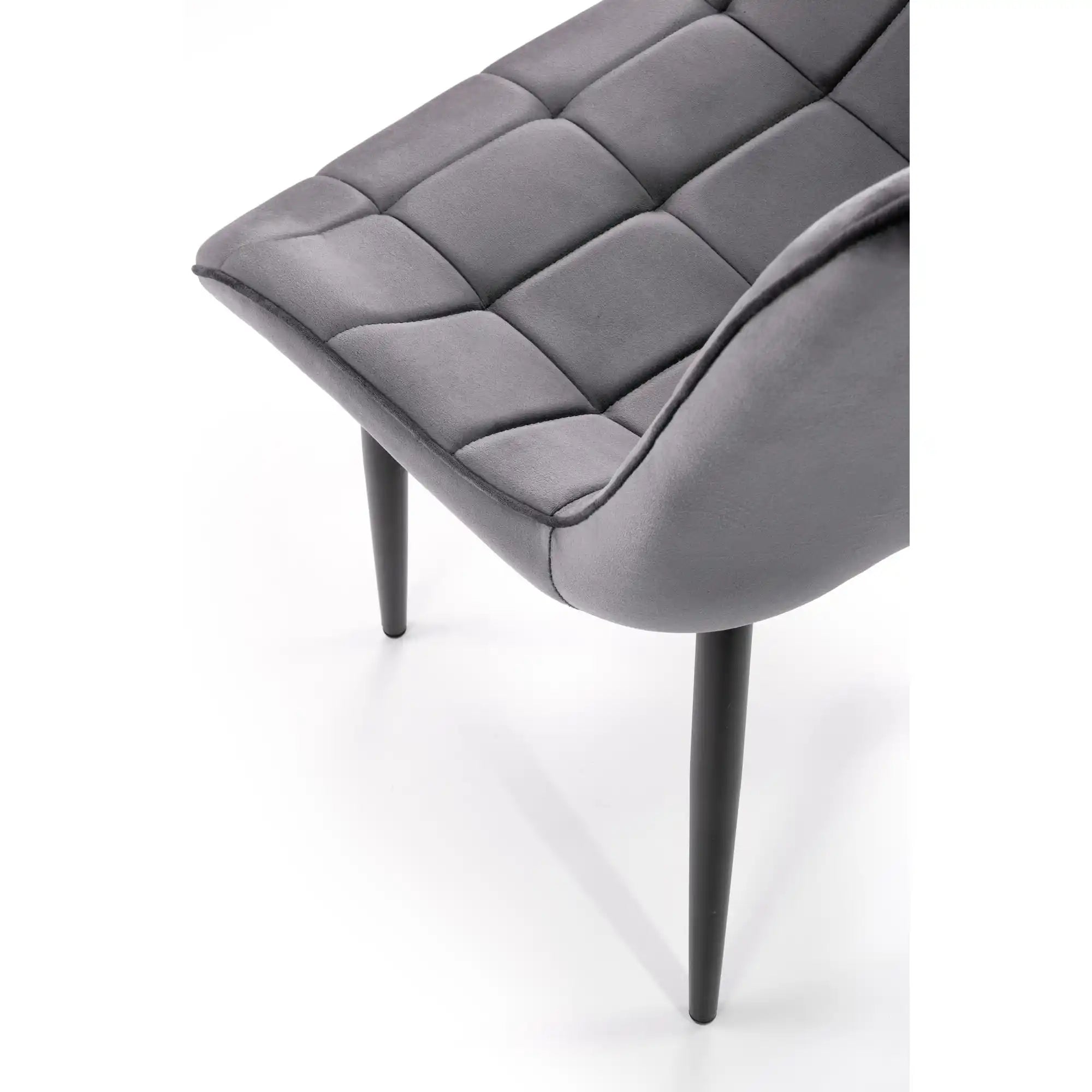Scaun K580, gri - HLR 21, stofa catifelata/otel, 51x61x85 cm