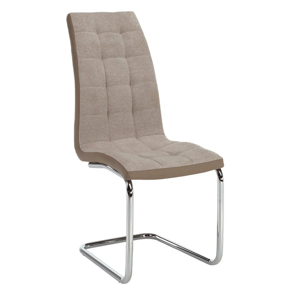 Scaun SALOMA NEW, bej/crom, textil/piele ecologica/metal, 42x57x105 cm