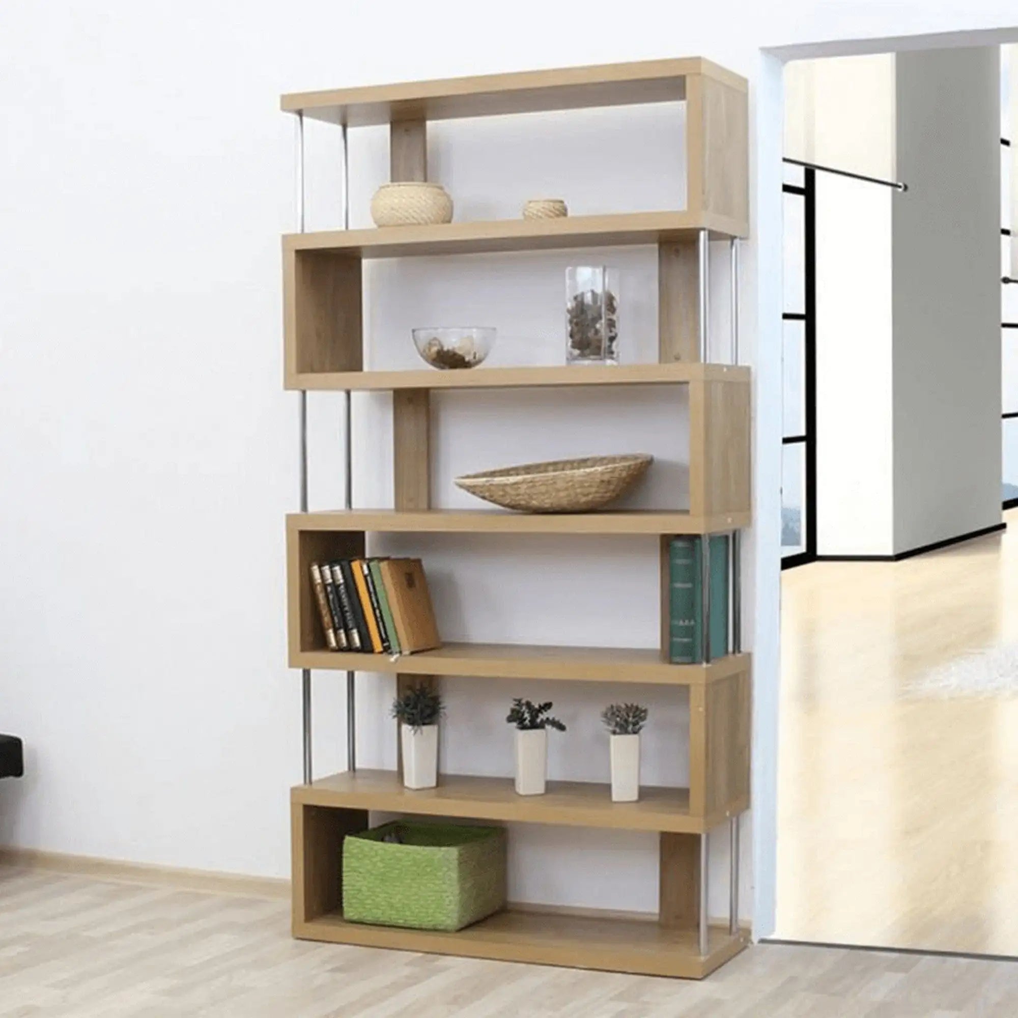 Biblioteca ALIS, stejar, PAL, 110x29x191 cm