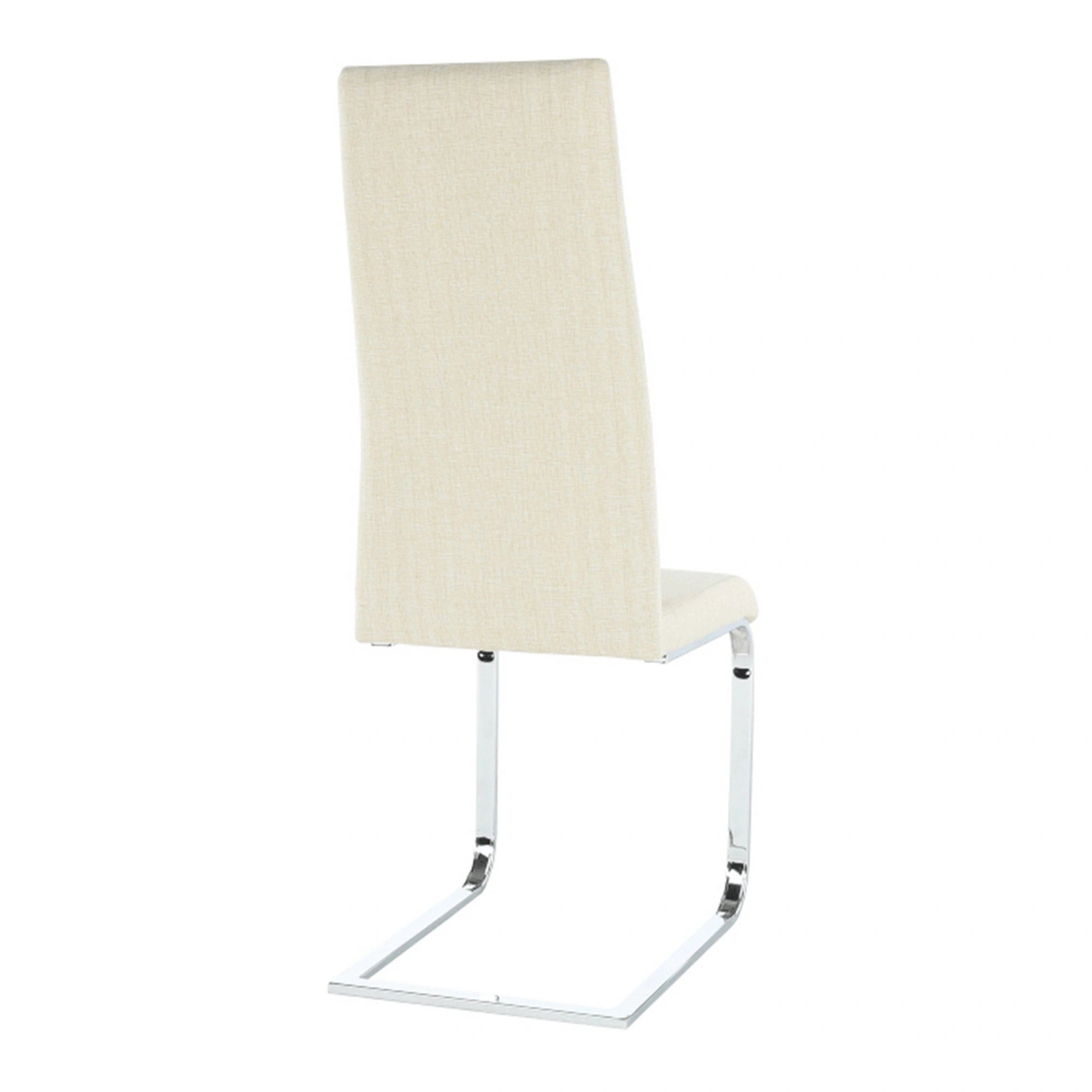 Scaun bucatarie AMINA, bej/crom, textil/metal, 44x46x110 cm