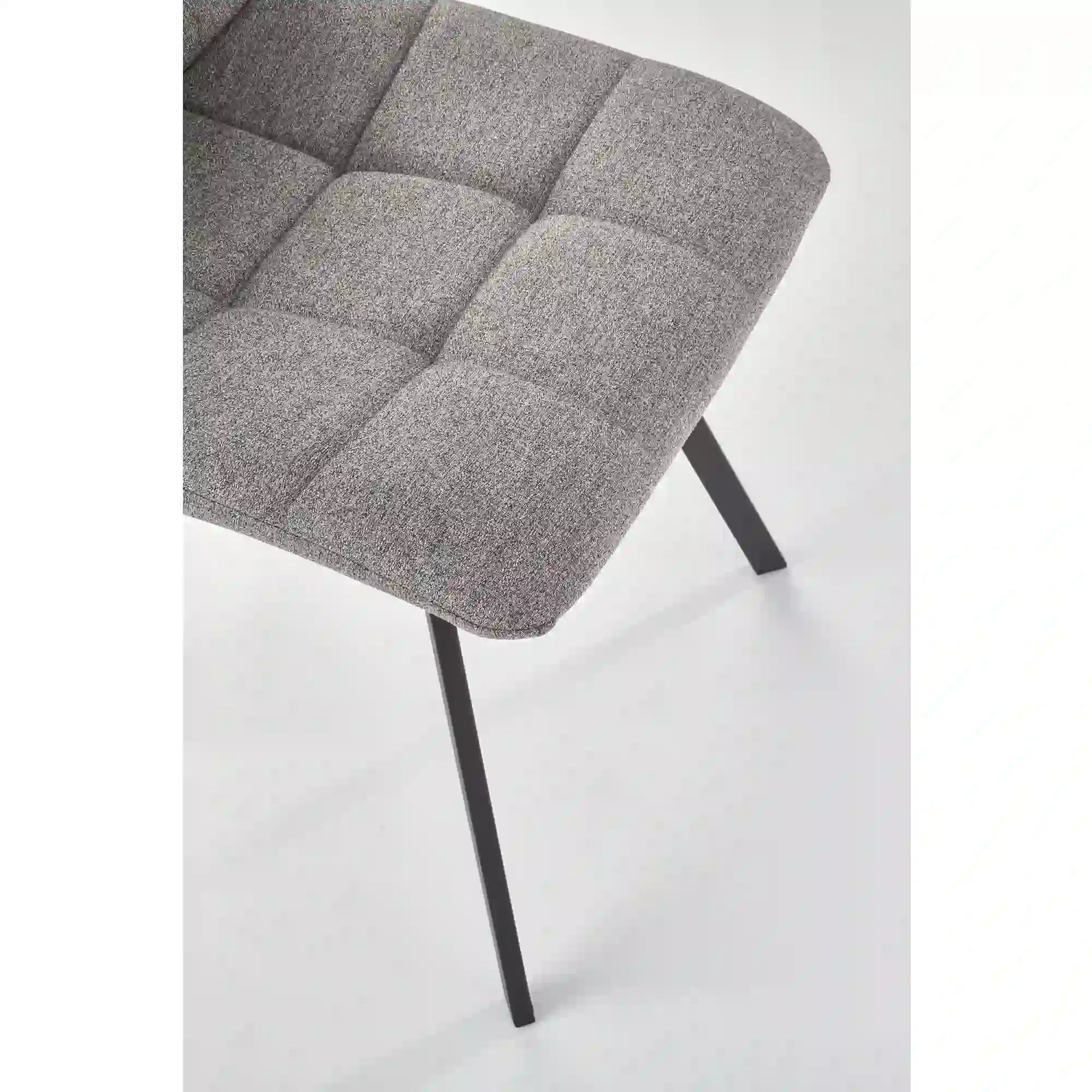 Scaun tapitat K402, gri/negru, stofa clasica/metal, 45x55x86 cm