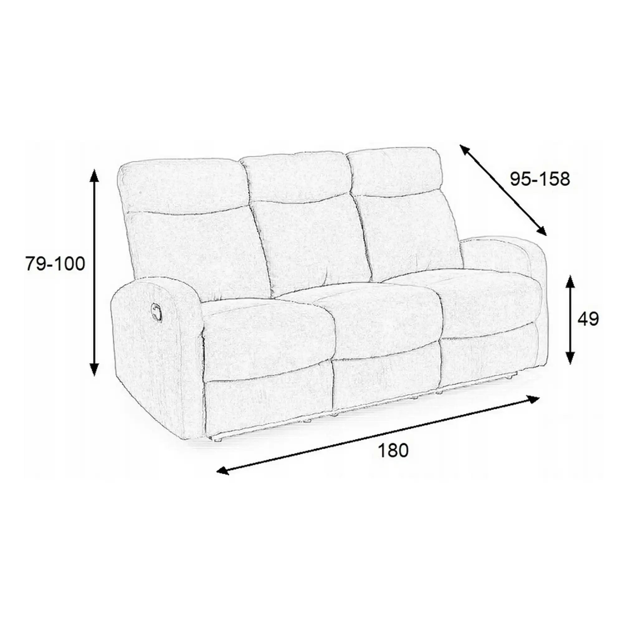 Canapea pliabila OSLO 3S, bej, 180x95/158x100 cm