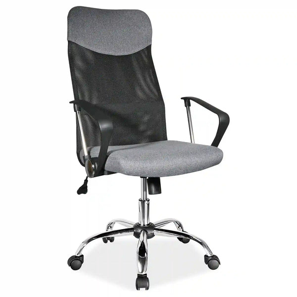 Scaun de birou Q-025, negru, stofa mesh, 62x50x107/116 cm