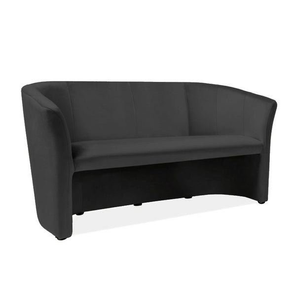 Canapea TM-3, stofa catifelata negru - Bluvel 19, 160x60x76 cm
