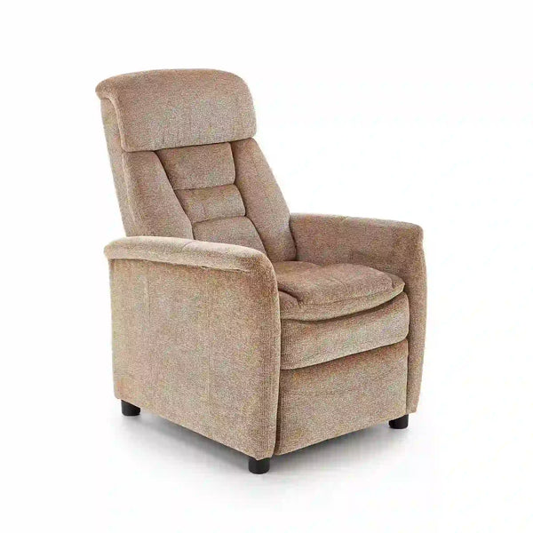 Fotoliu recliner JORDAN, bej/negru, stofa/plastic, 71x85/155x79/106 cm