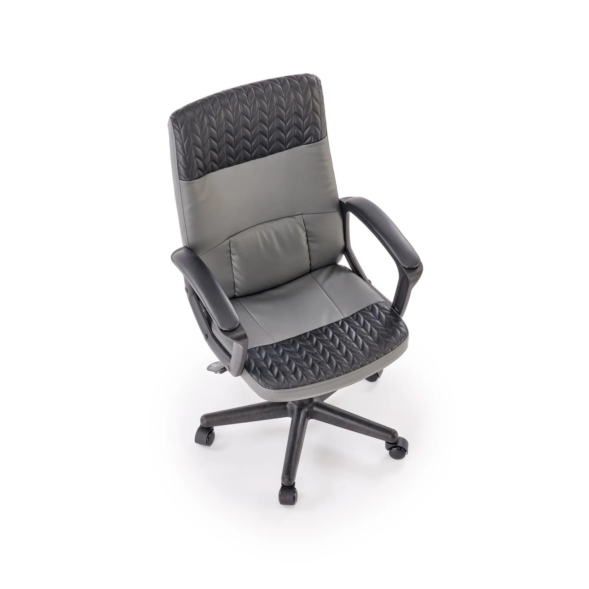 Scaun birou BJORN, negru, piele ecologica, 58x57x100/112 cm