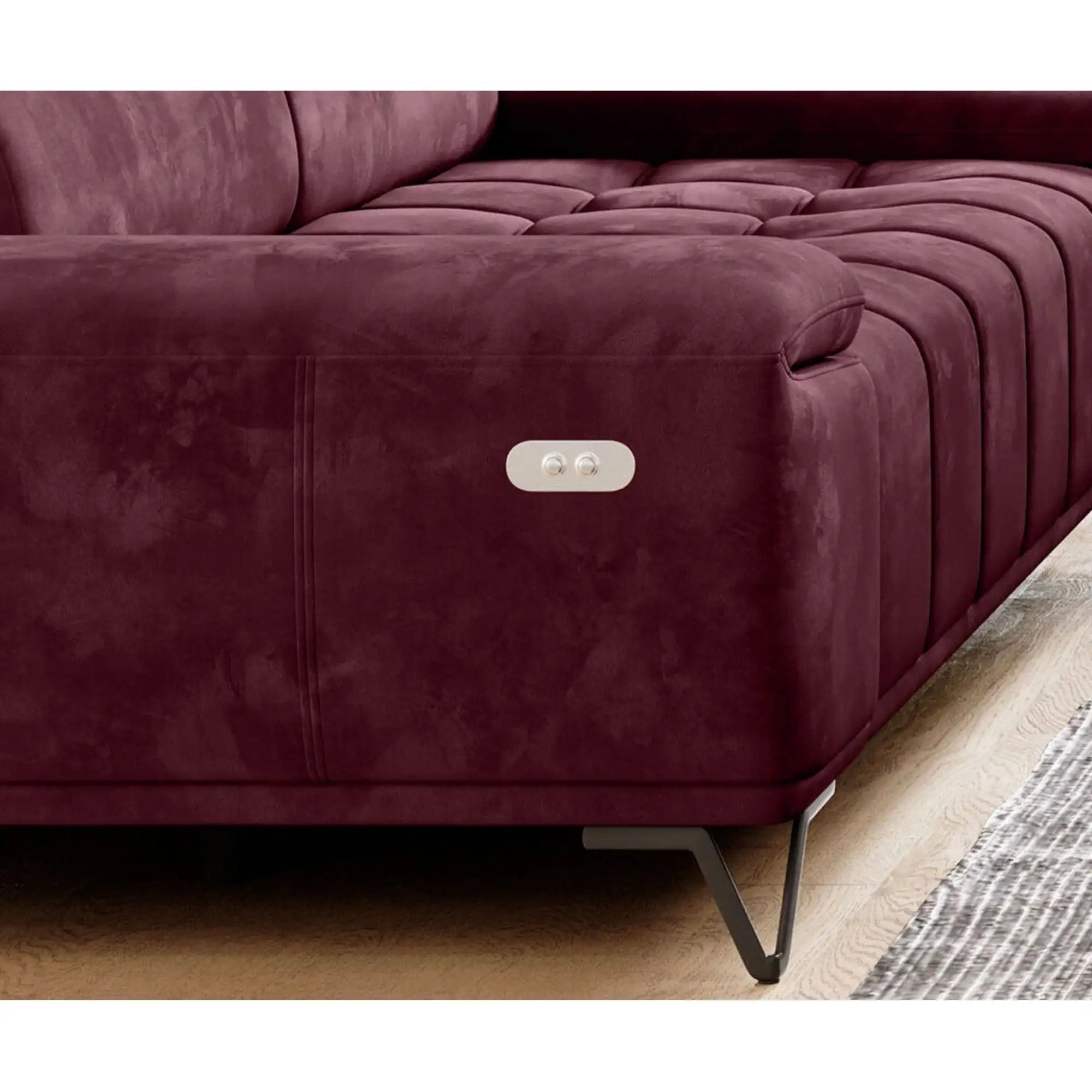 Canapea PALLADIO 3E, personalizabil materiale gama Premium, reglaj electric, tetiere raglabile, 212x110x99 cm