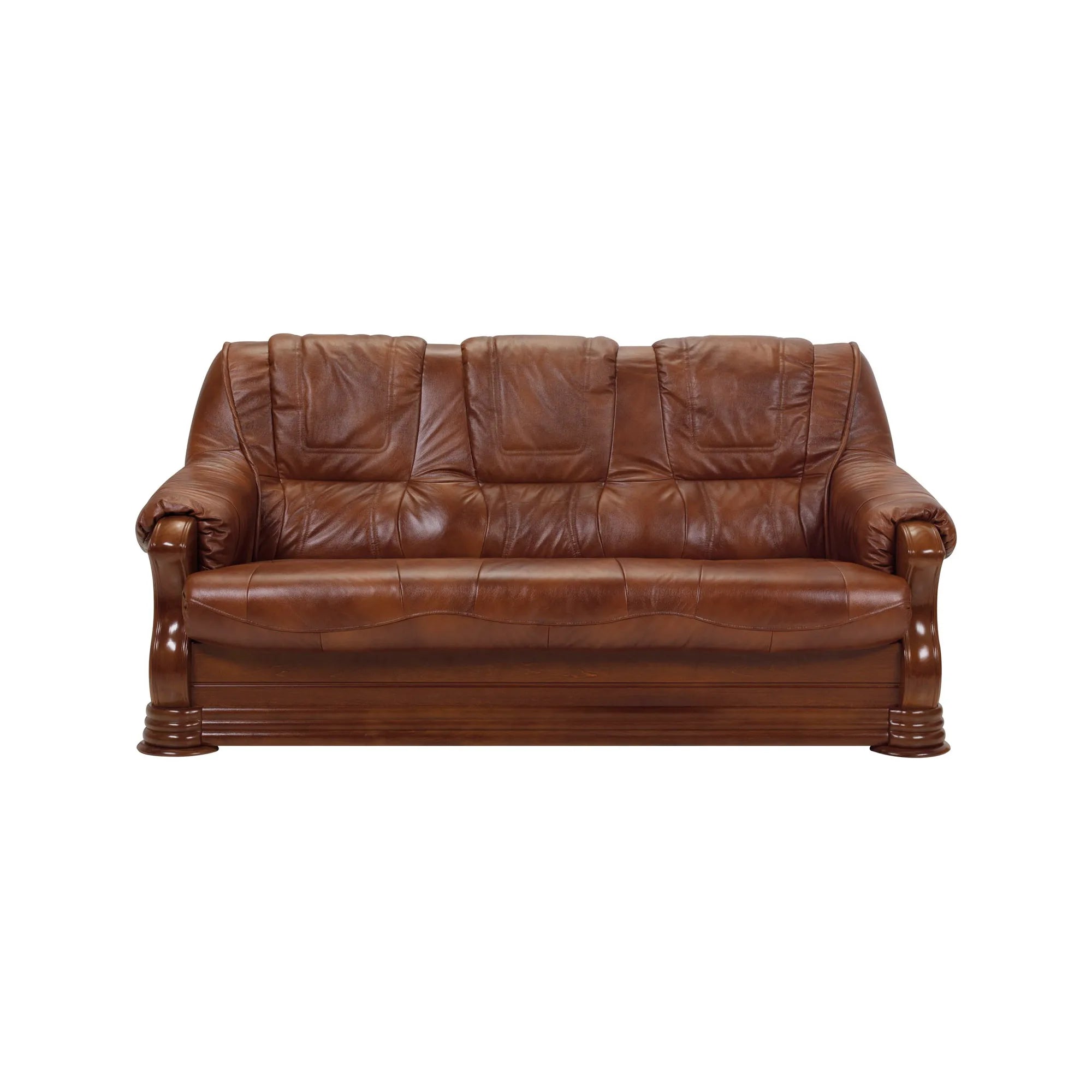 Canapea PARMA, maro,  piele naturala/lemn/PAL, 195x96x95 cm