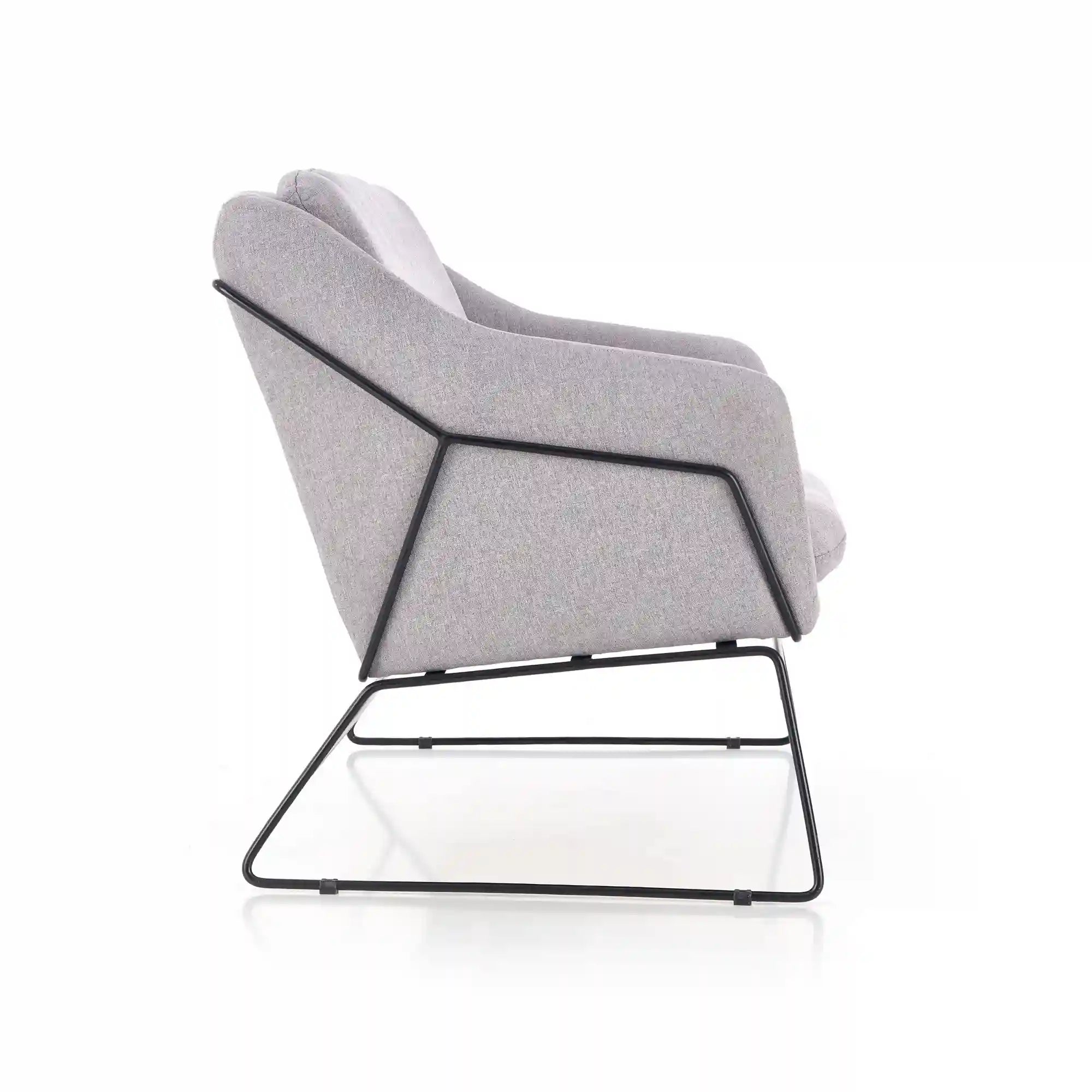 Canapea SOFT XL, gri deschis/negru, stofa/metal, 125x77x83 cm