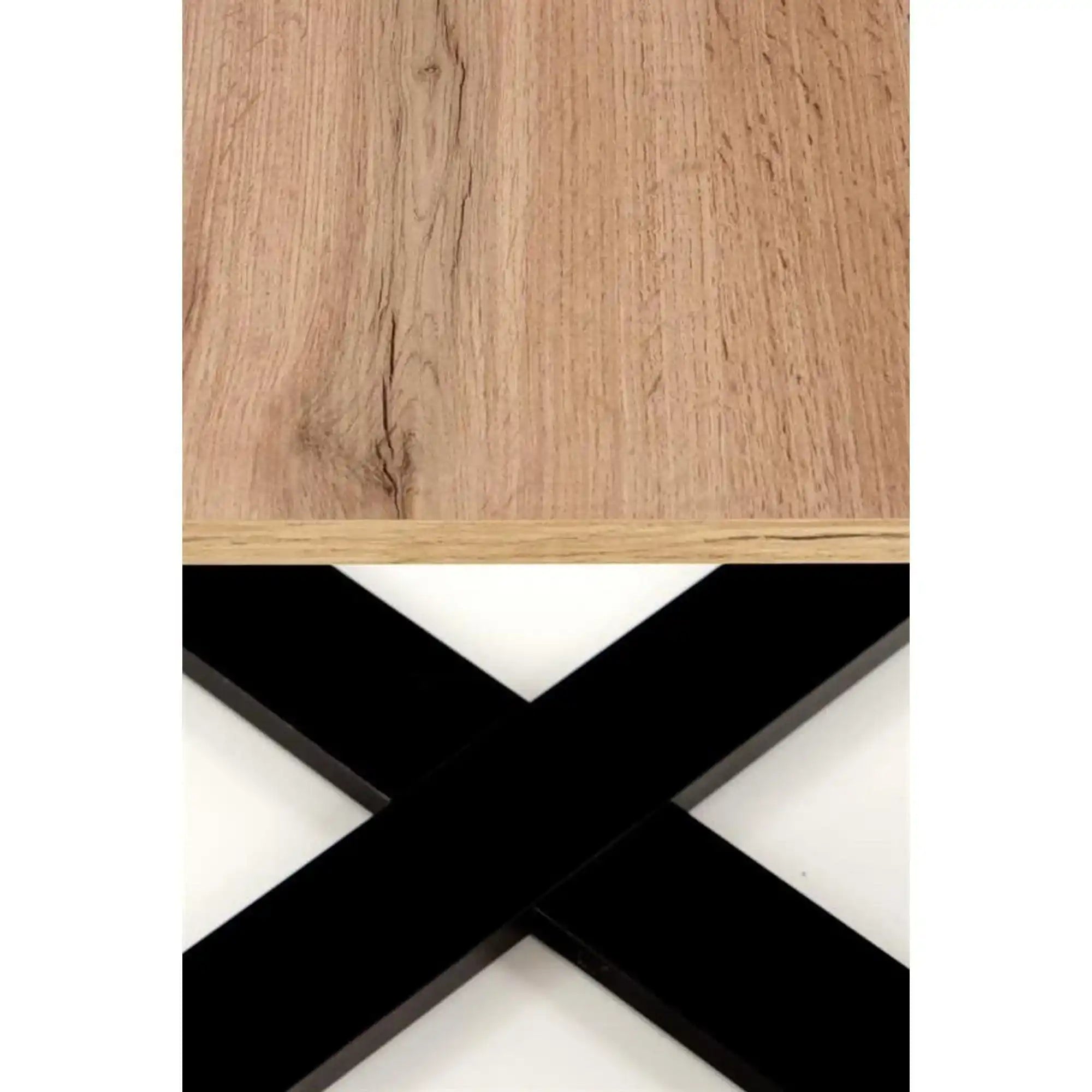 Masuta cafea Cross, stejar wotan/negru, PAL furniruit, 67x67x50 cm