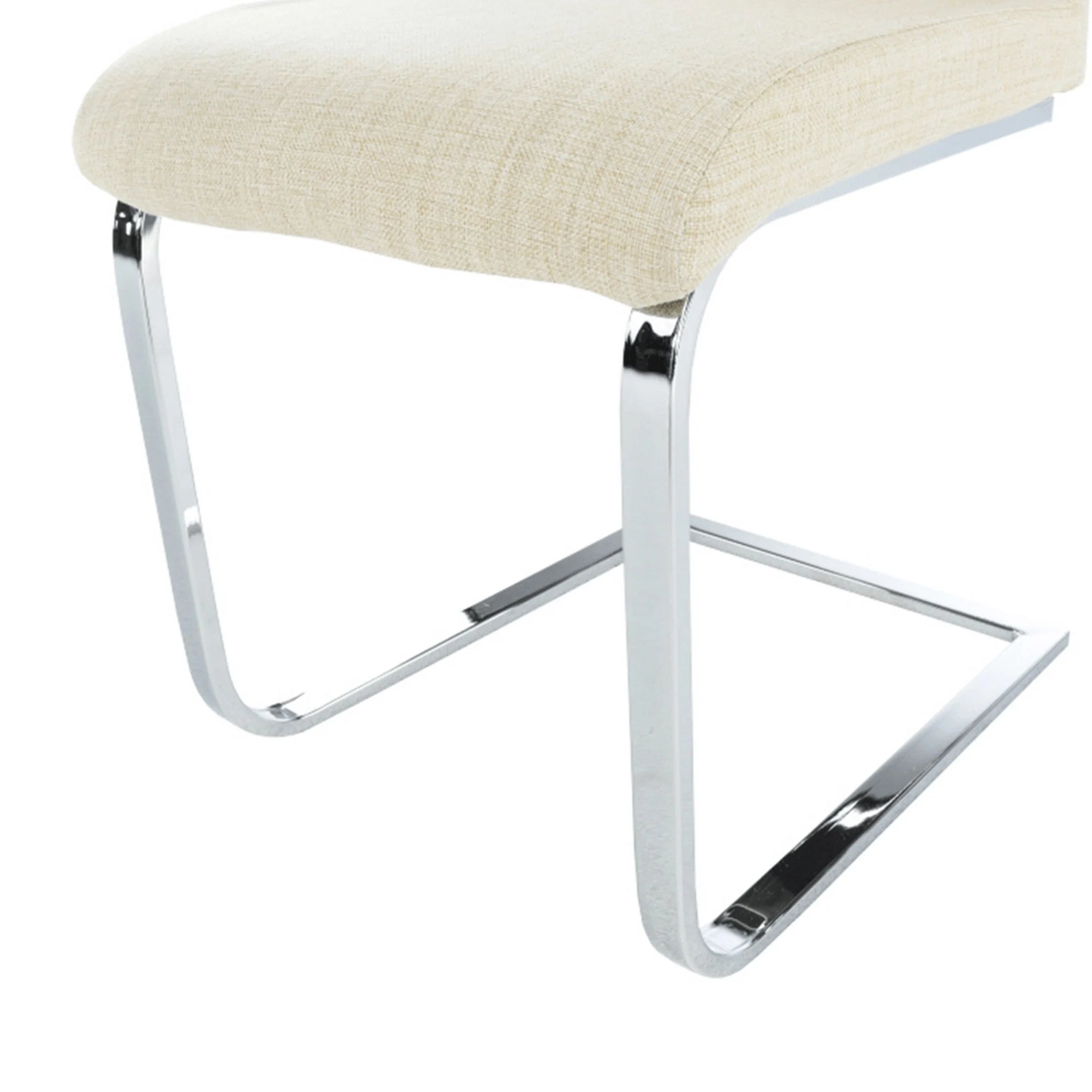 Scaun bucatarie AMINA, bej/crom, textil/metal, 44x46x110 cm