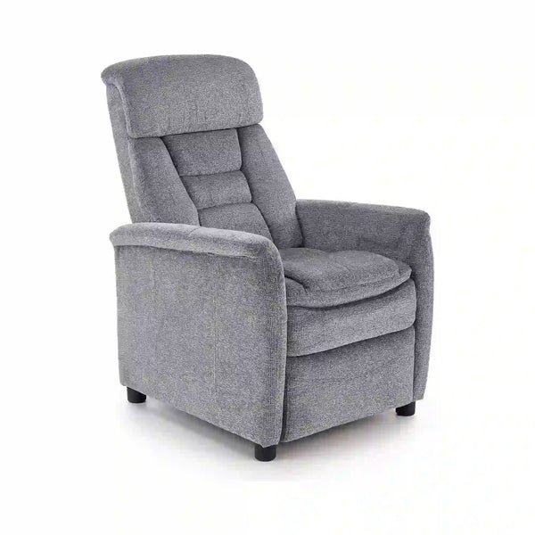 Fotoliu recliner JORDAN, gri/negru, stofa/plastic, 71x85/155x79/106 cm