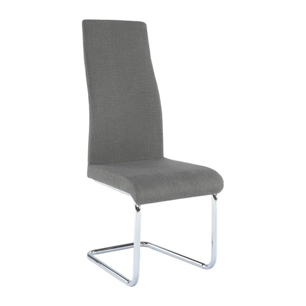 Scaun AMINA, gri inchis/crom, textil/metal, 44x46x110 cm