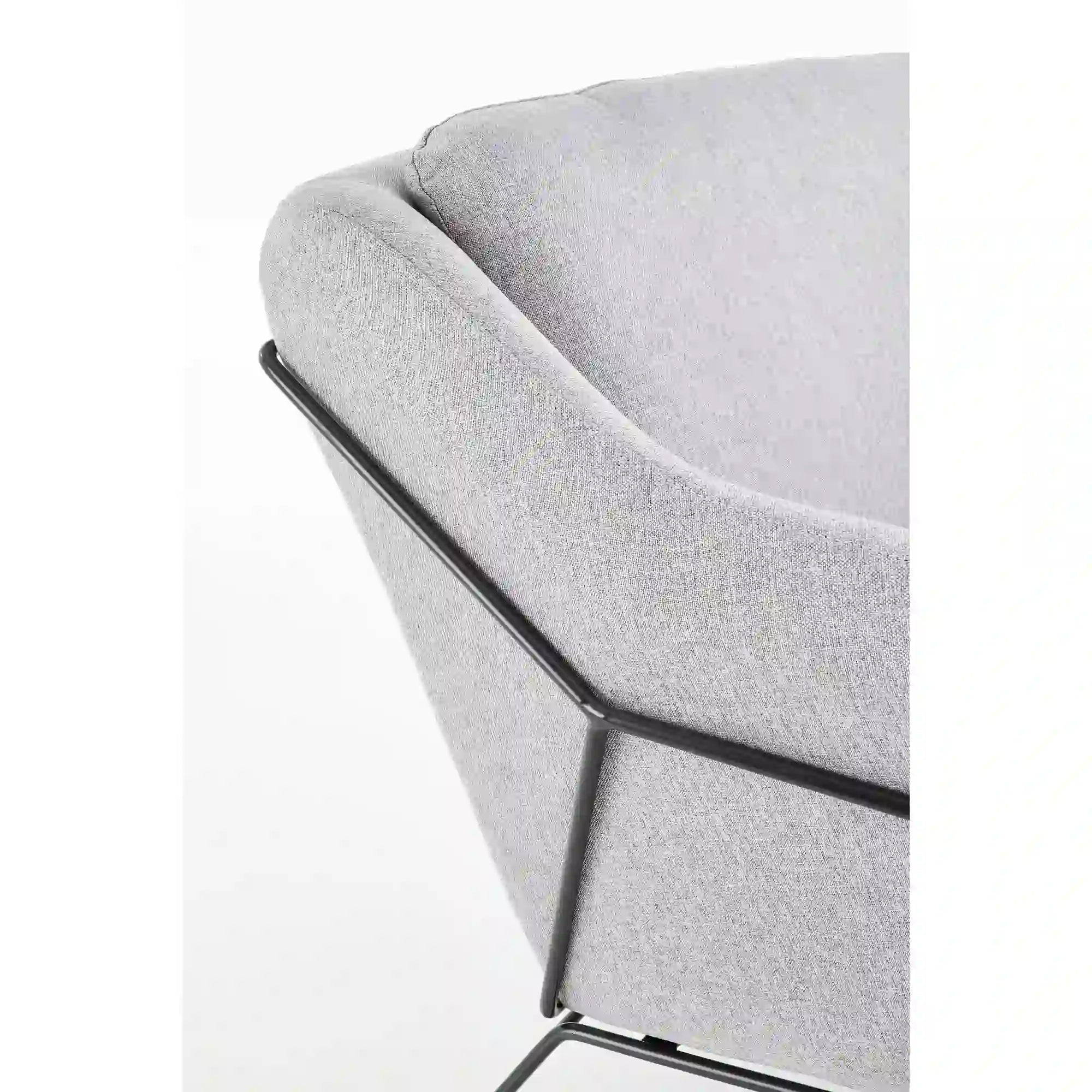 Canapea SOFT XL, gri deschis/negru, stofa/metal, 125x77x83 cm