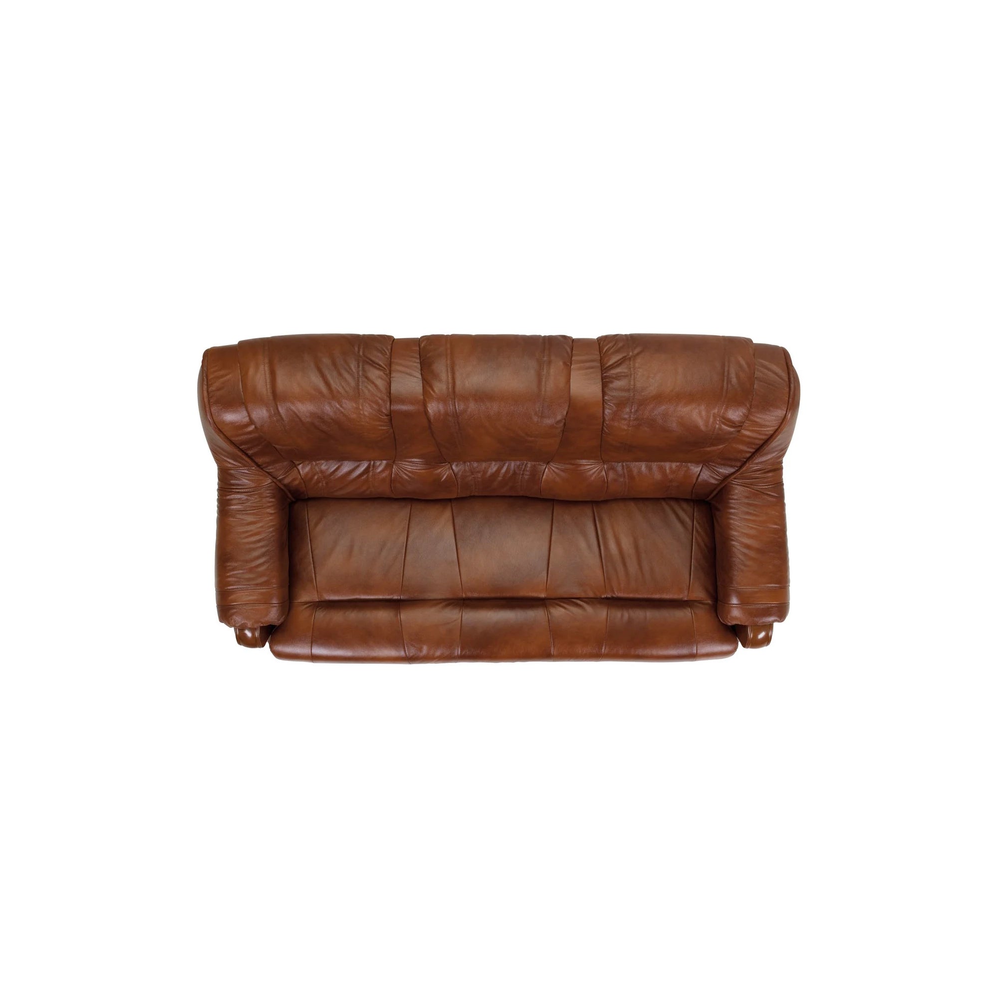 Canapea PARMA, maro,  piele naturala/lemn/PAL, 195x96x95 cm