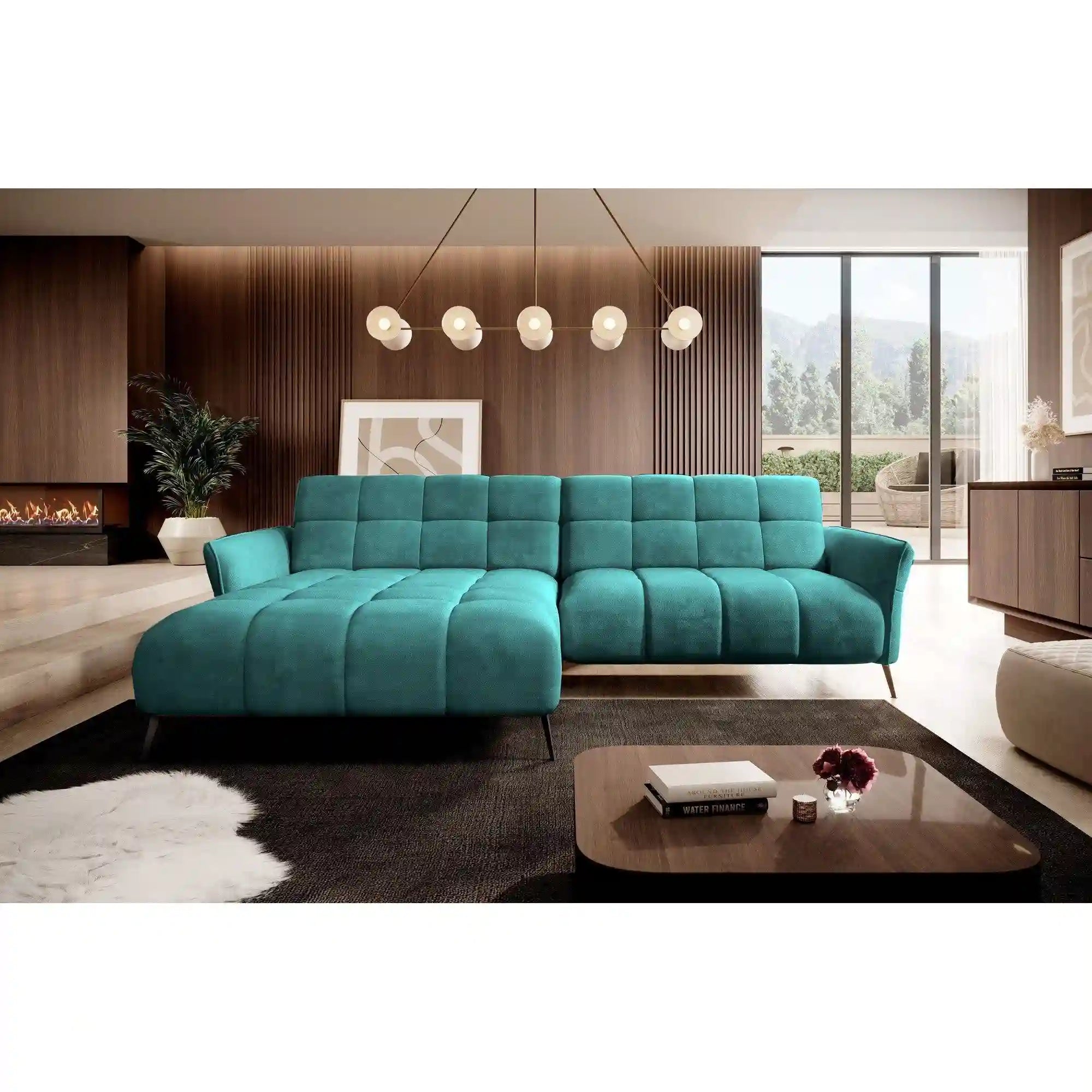 Coltar MYSTIC, personalizabil materiale gama Oferta Avantaj, cu reglaj electric, 284x175x90 cm