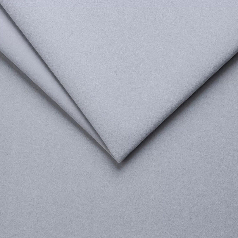Pat FRESCO 140 boxspring, stofa catifelata gri deschis - Royal Velvet 17, cu saltele, topper 5 cm si 2 lazi pentru depozitare