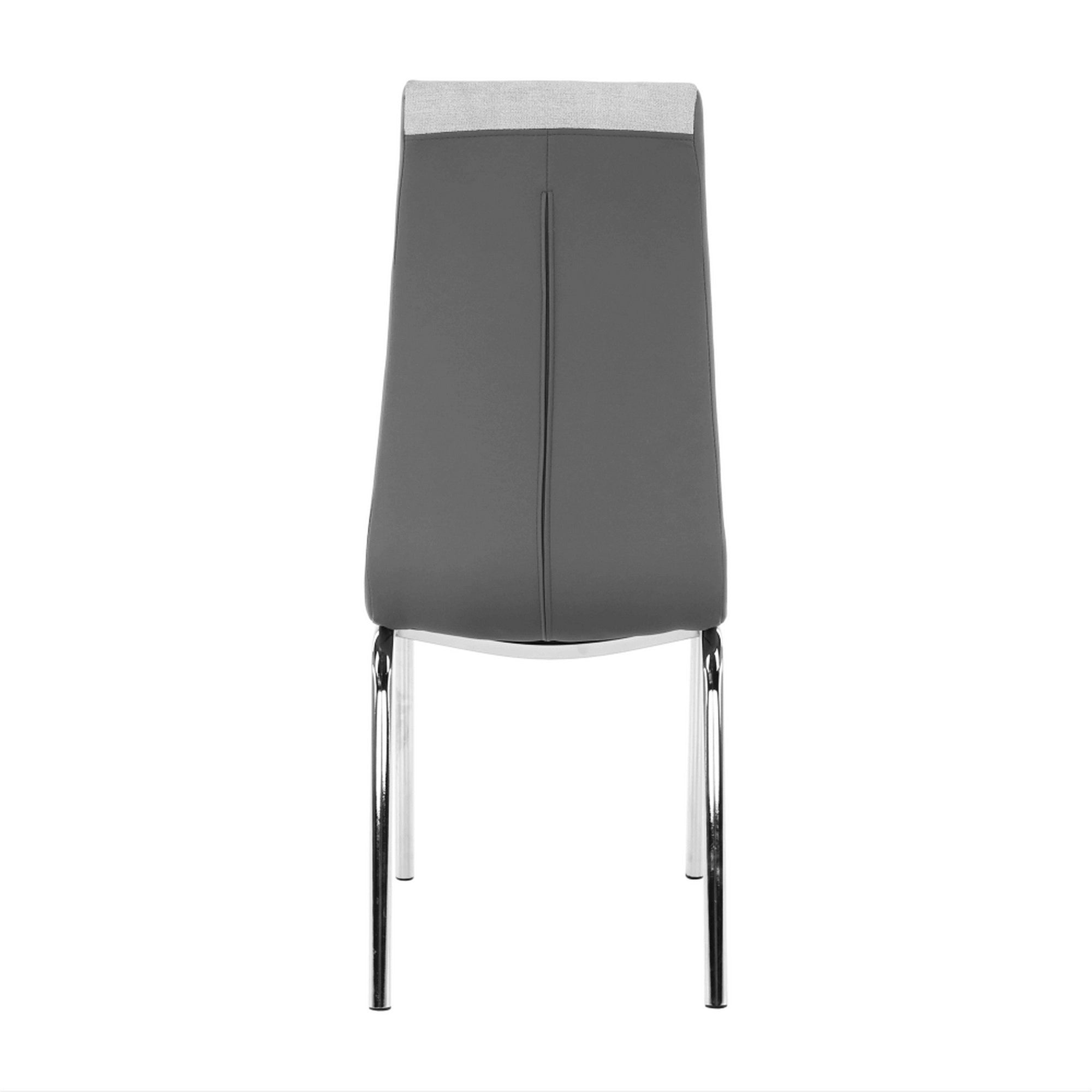 Scaun bucatarie GERDA NEW, gri/crom, textil, piele ecologica/metal, 42x58x103 cm