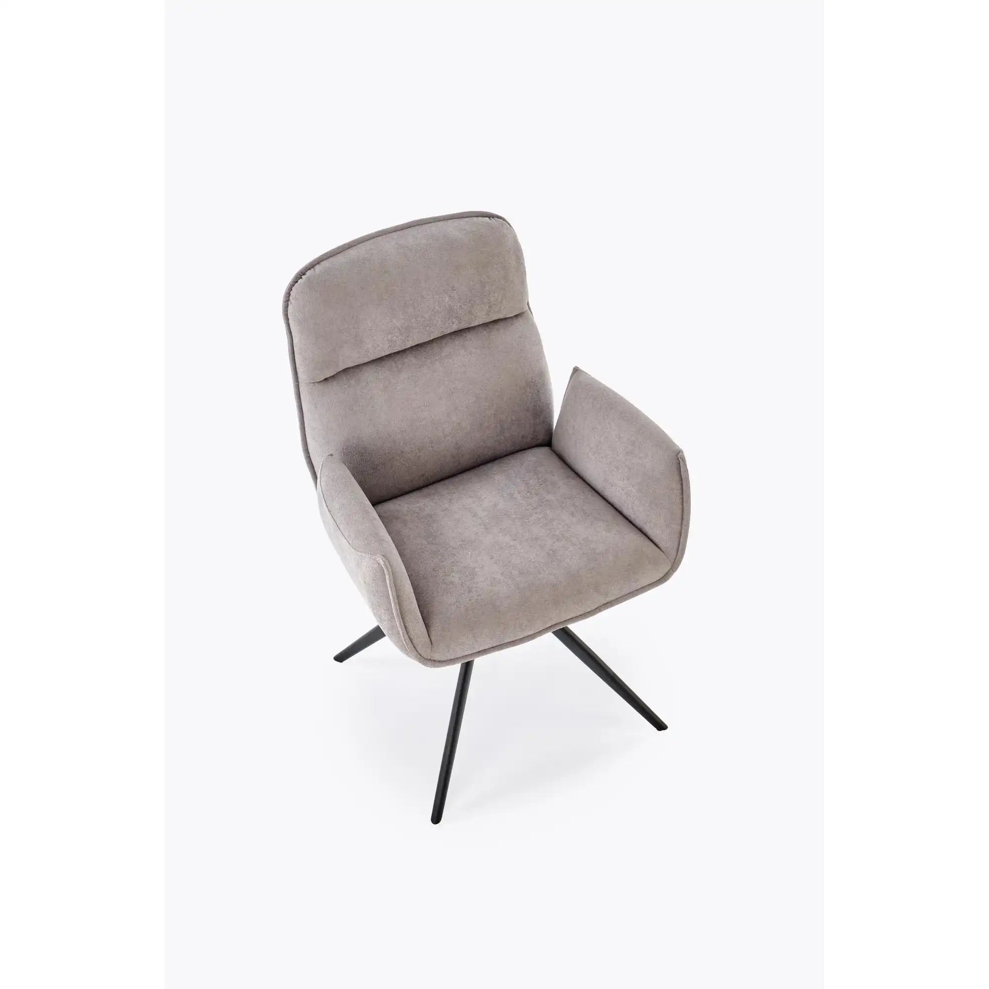 Scaun K574, gri/negru, stofa catifelata/otel, 60x60x88 cm