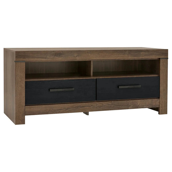 Comoda TV BALIN, stejar/negru, PAL, 140x45x61 cm