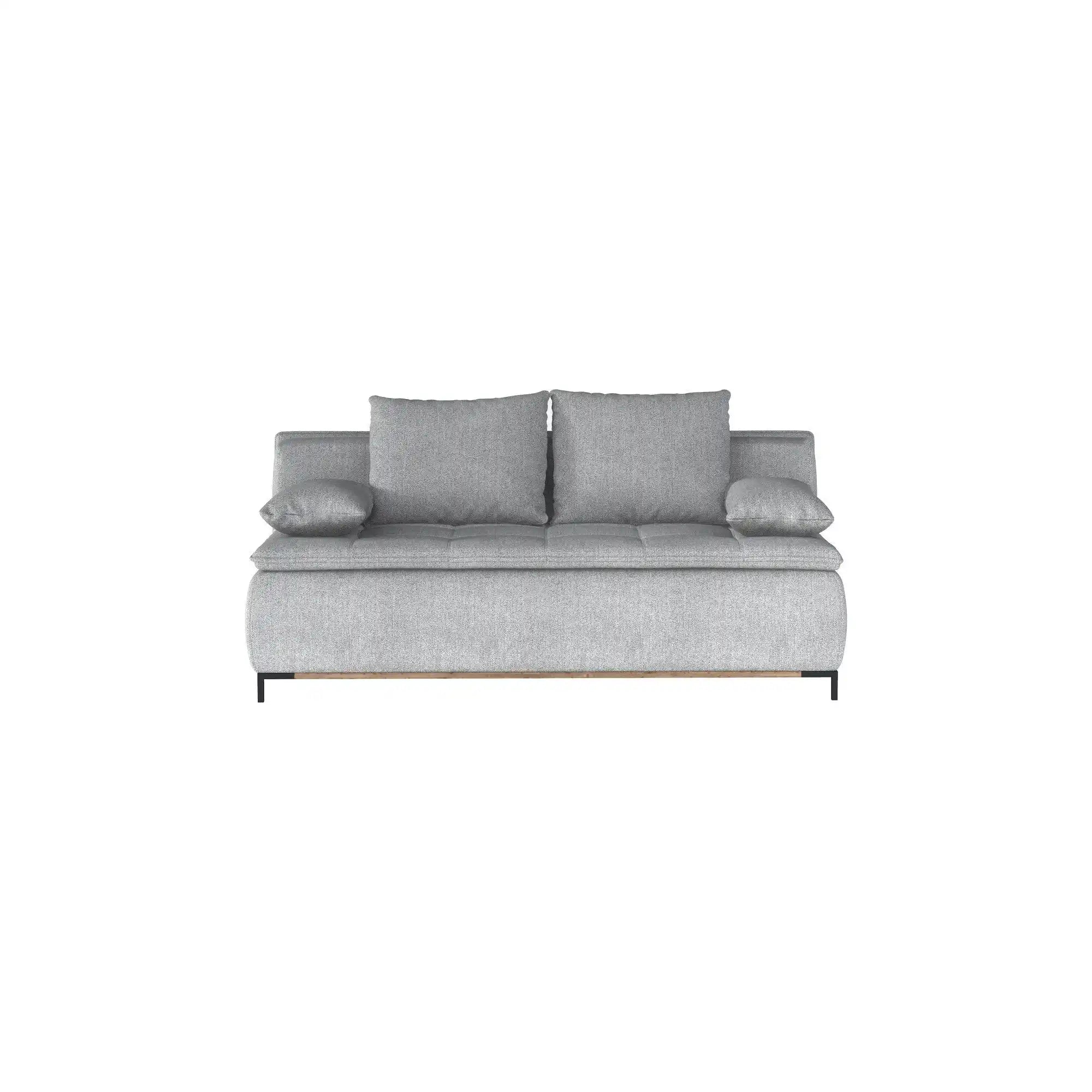 Canapea extensibila Sweet, stofa catifelata albastru- Monolith 77, cu lada depozitare, 204x106x91 cm