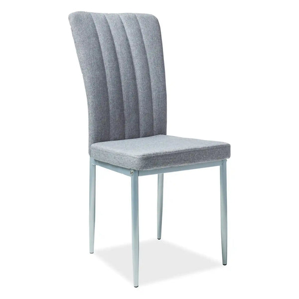 Scaun tapitat H733, gri/aluminiu, stofa clasica/metal, 40X40X96 cm