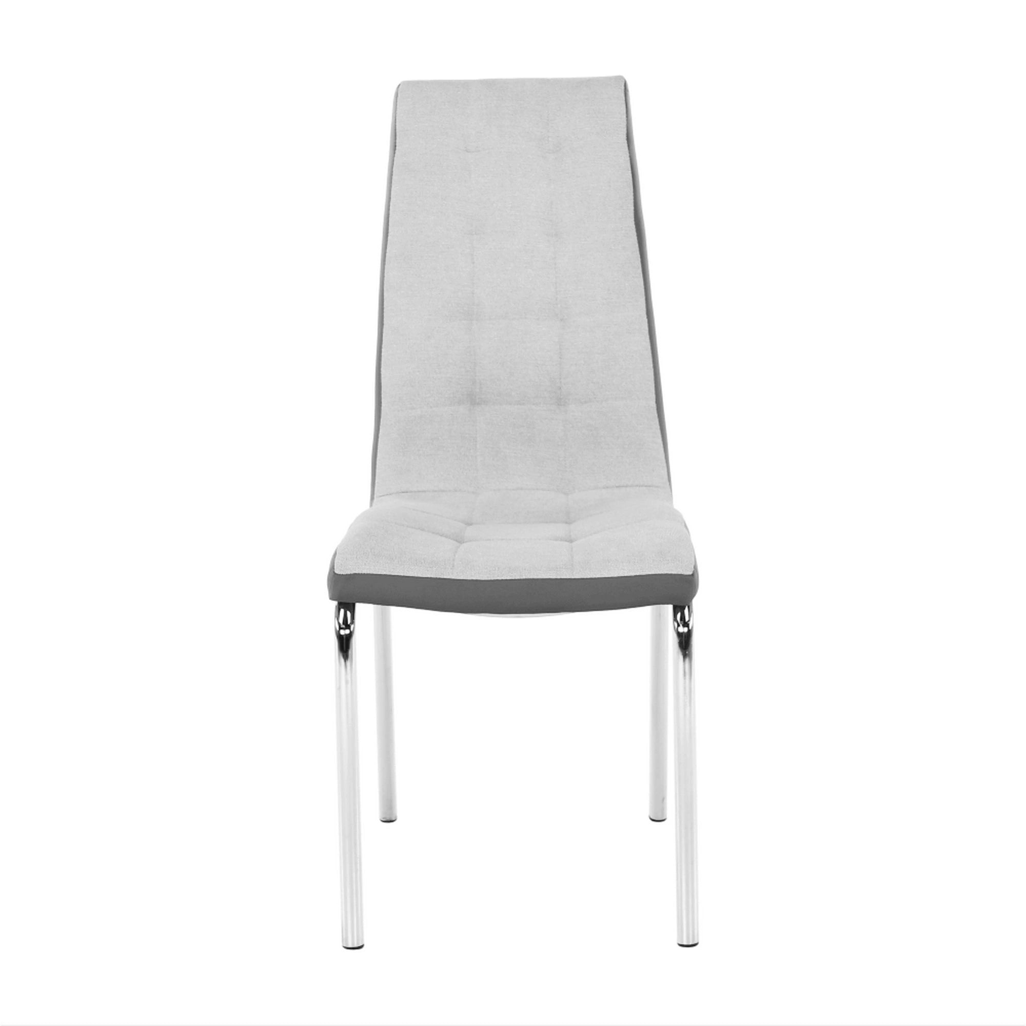 Scaun bucatarie GERDA NEW, gri/crom, textil, piele ecologica/metal, 42x58x103 cm