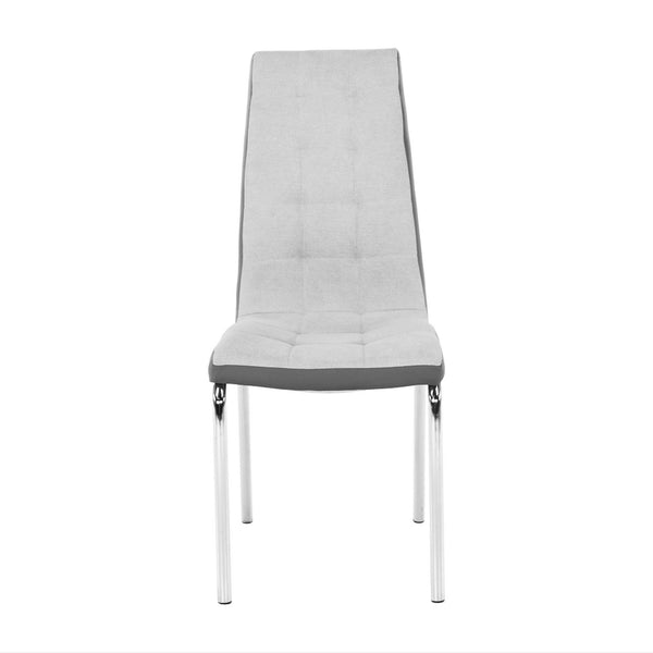 Scaun bucatarie GERDA NEW, gri/crom, textil, piele ecologica/metal, 42x58x103 cm