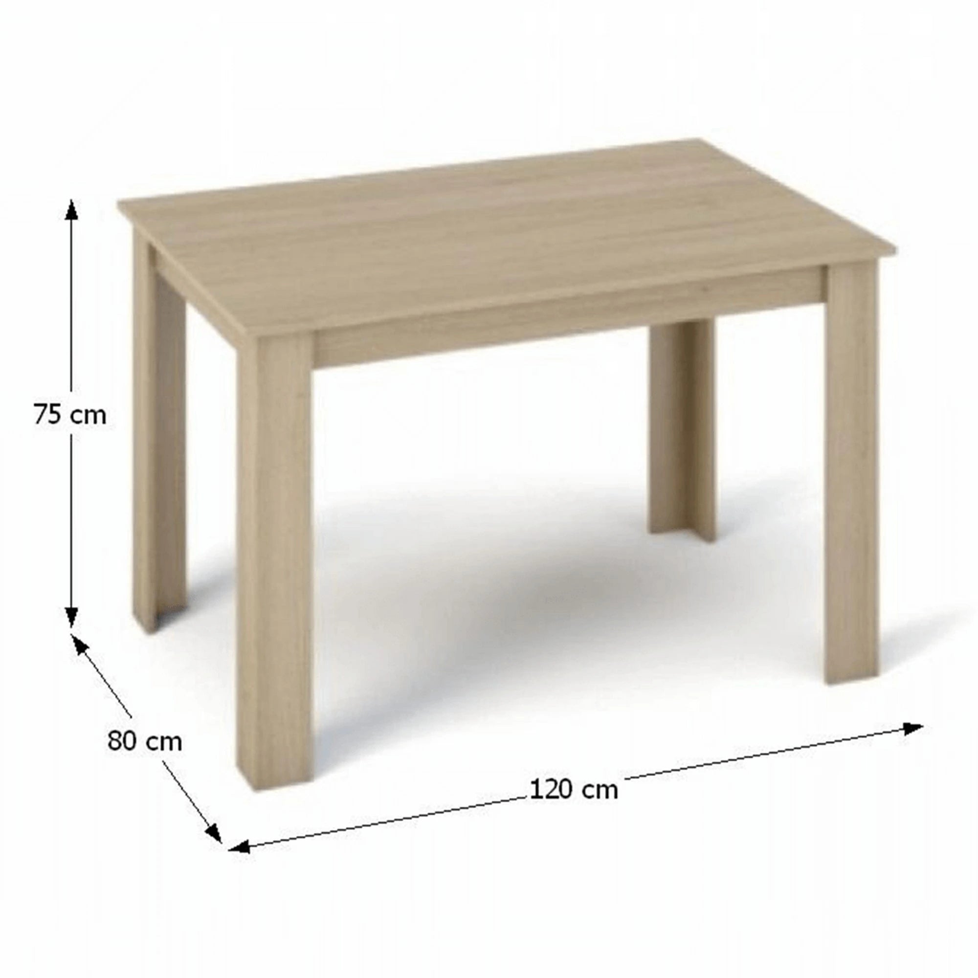 Masa KRAZ, stejar sonoma, DTD laminat, 120x80x75 cm