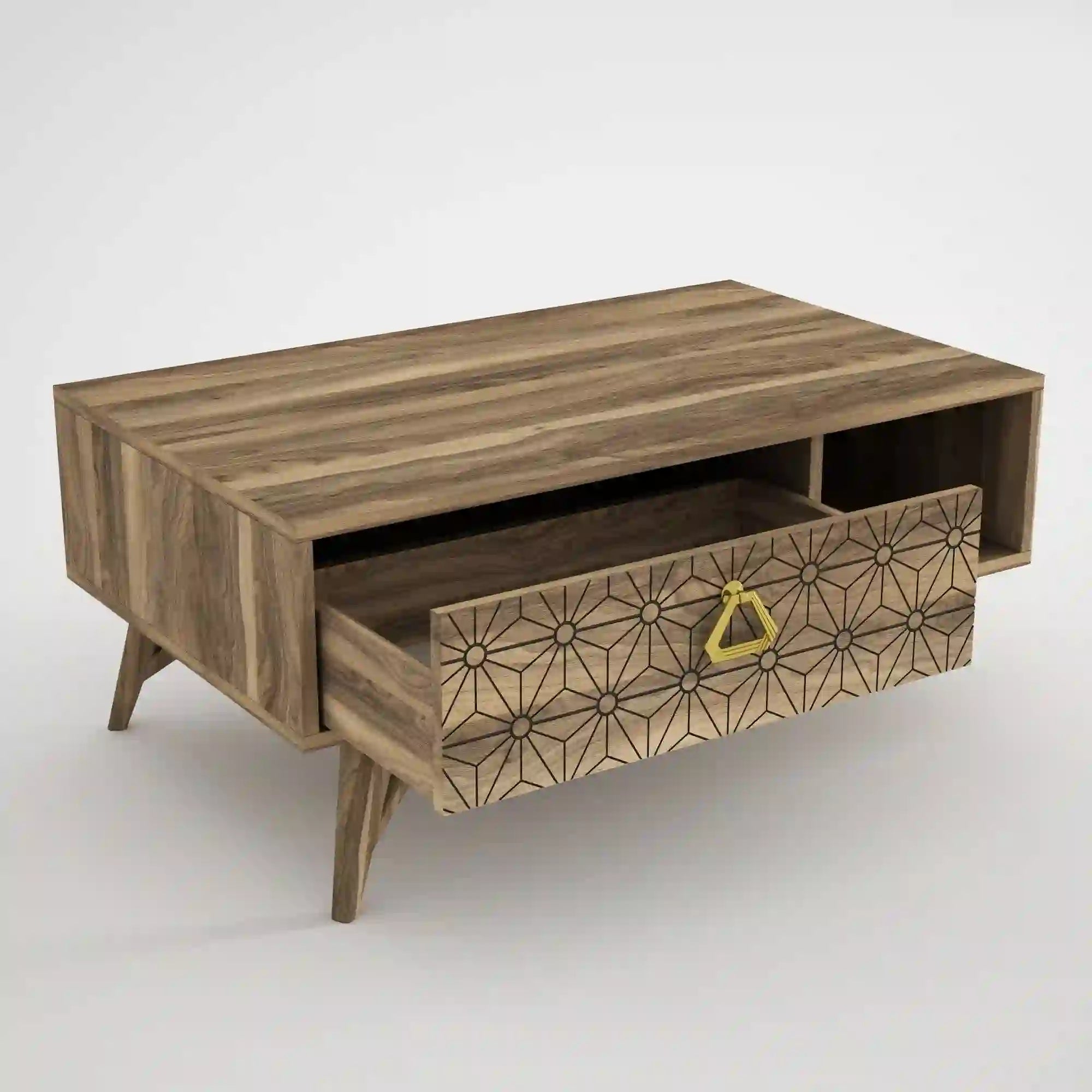Masuta cafea Yakamoz, nuc, PAL melaminat, 90x60x43 cm
