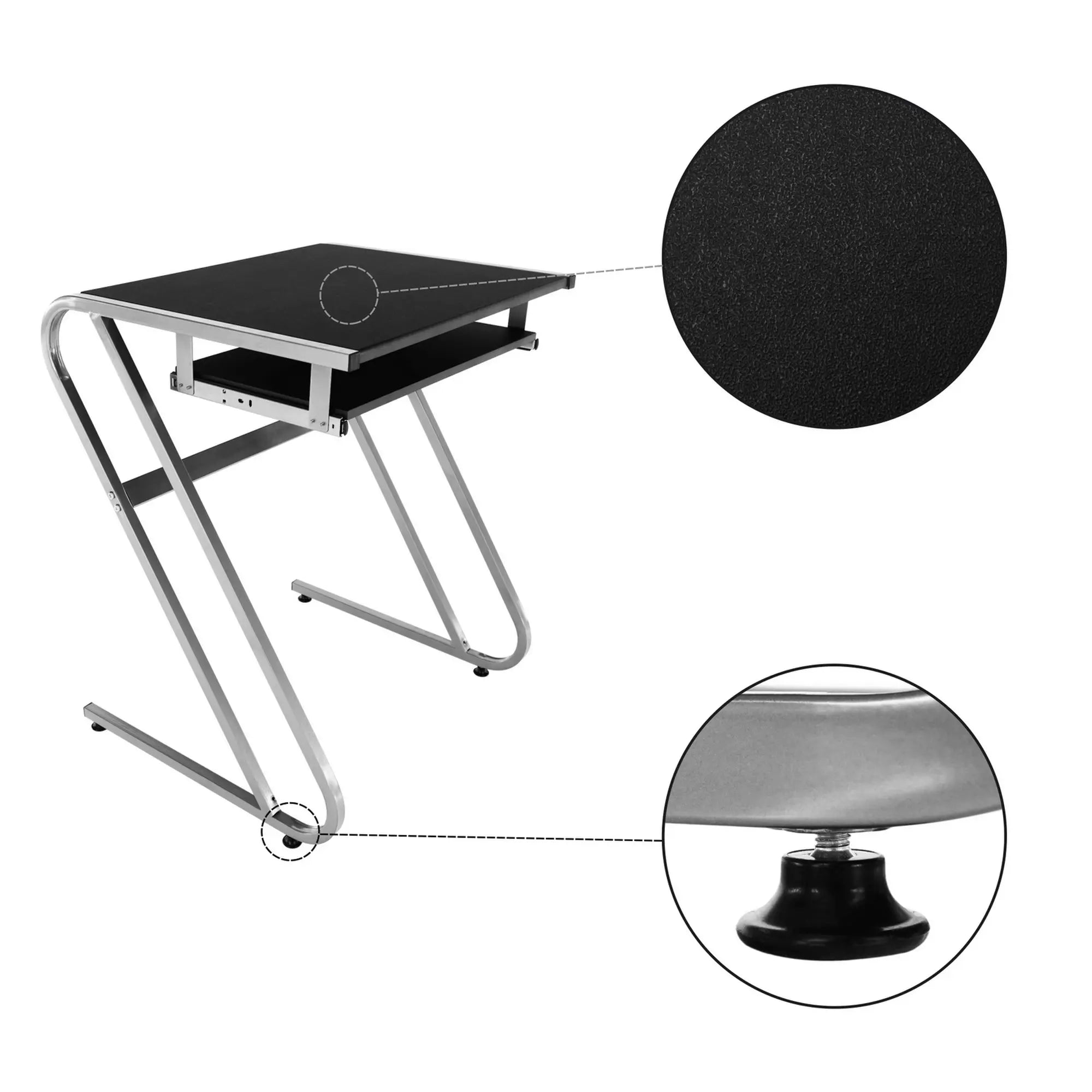 Masa birou JOFRY, negru/gri, metal, 60x54x75 cm