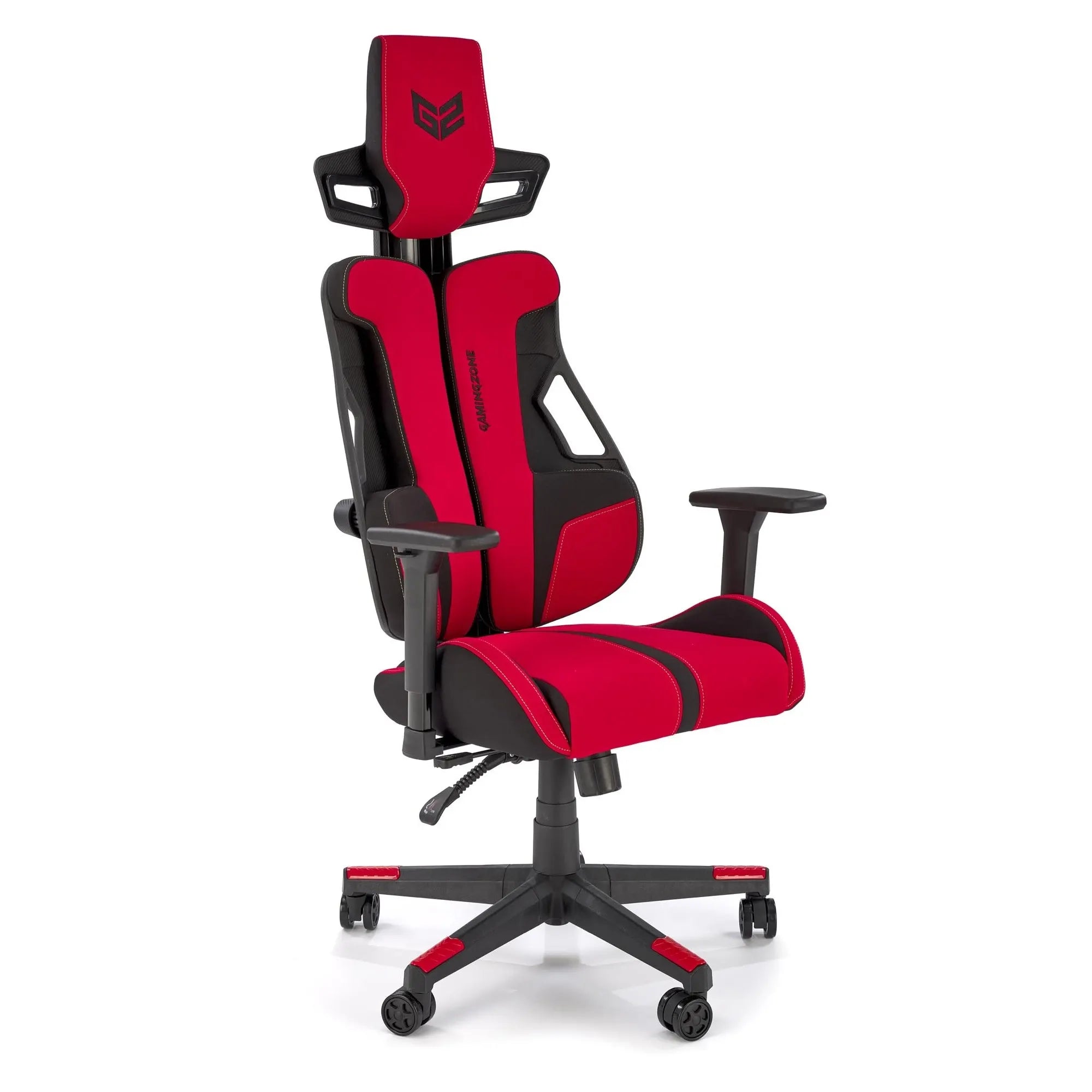 Scaun gaming NITRO 2, rosu/negru, material textil, 66x68x130/137 cm