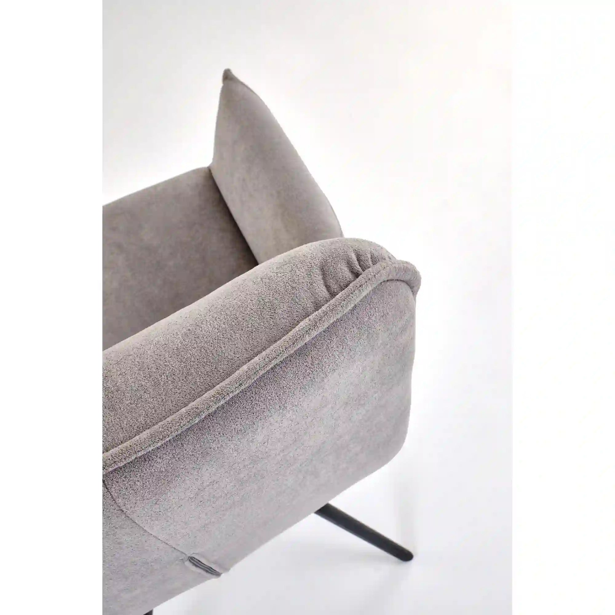 Scaun K574, gri/negru, stofa catifelata/otel, 60x60x88 cm